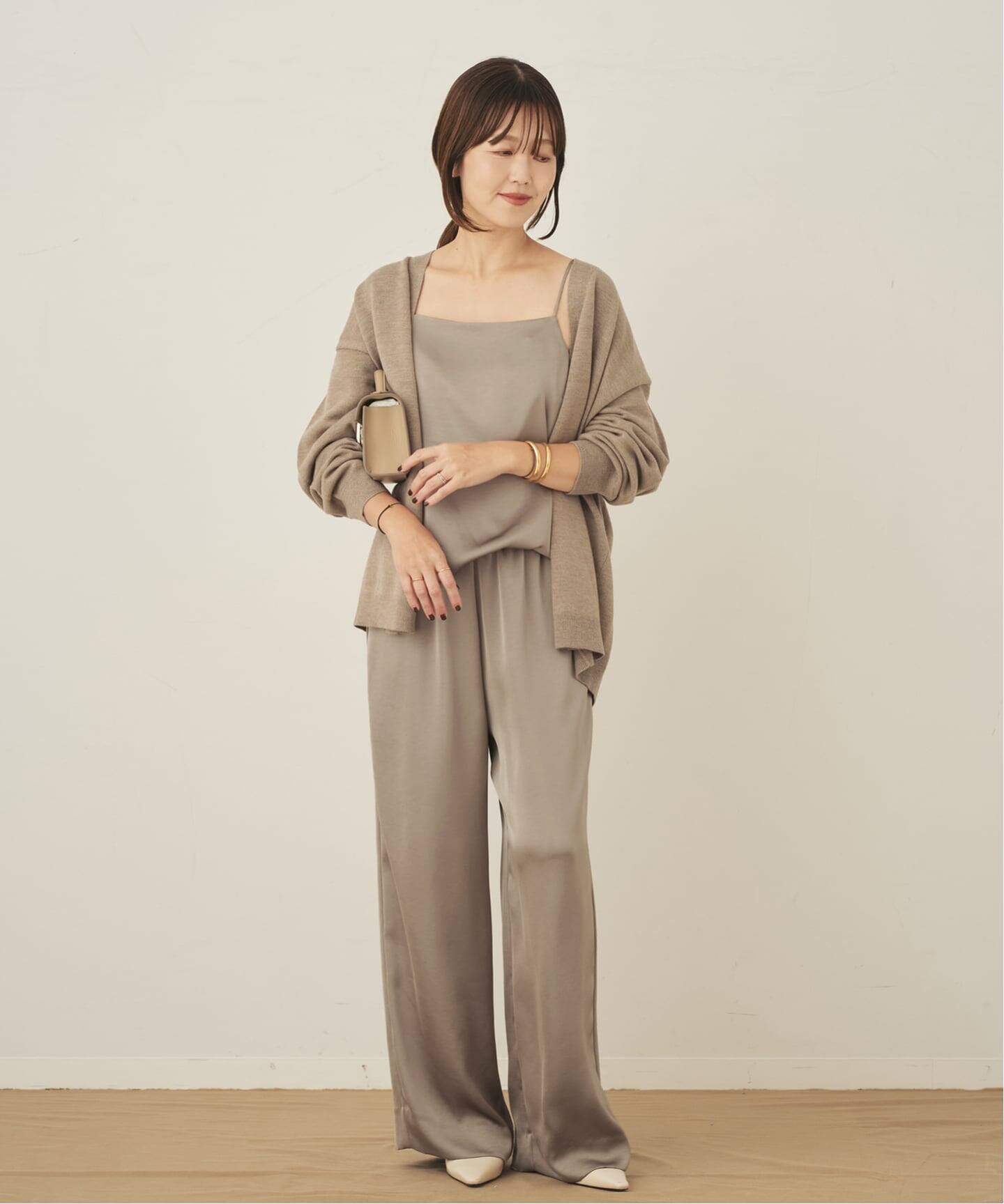 25AW　double satin minimal パンツ　36 ブラウンD double satin minimal パンツ（その他パンツ）｜Plage（プラージュ）の