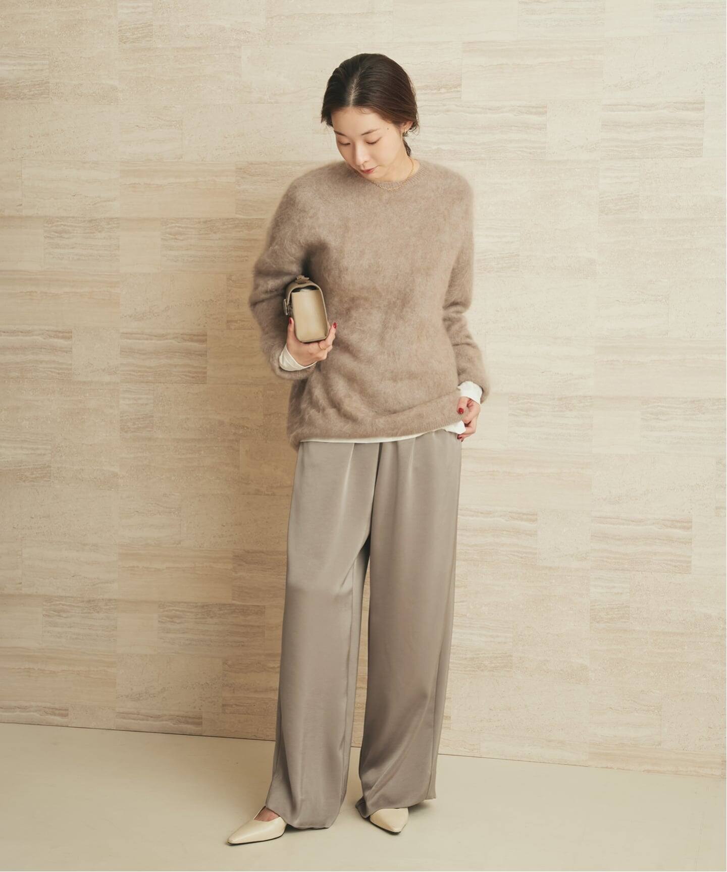 25AW　double satin minimal パンツ　36 ブラウンD double satin minimal パンツ（その他パンツ）｜Plage（プラージュ）の