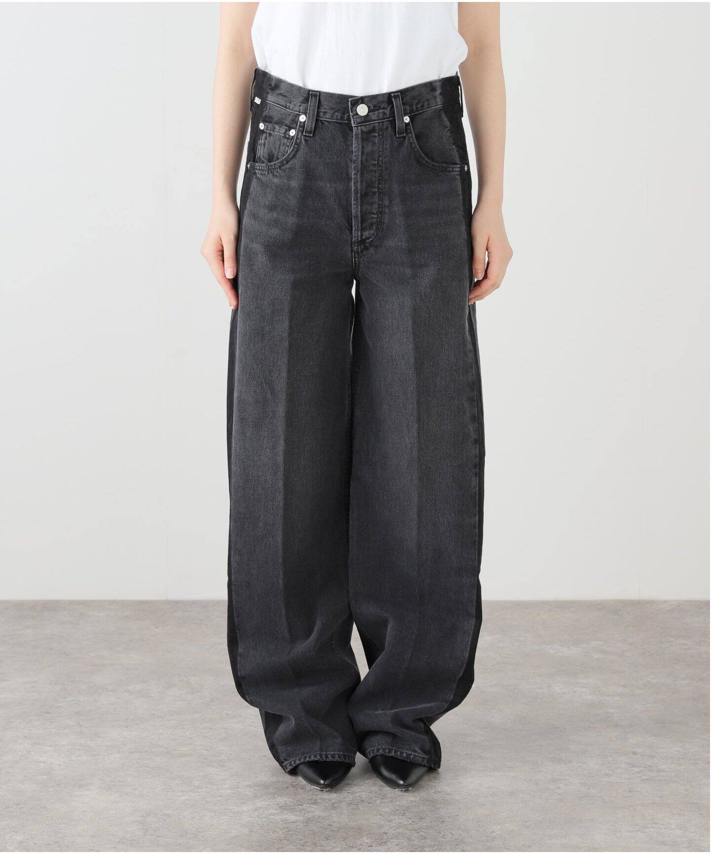 Citizens of humanity AYLA BAGGY デニム(ブラック)（デニム