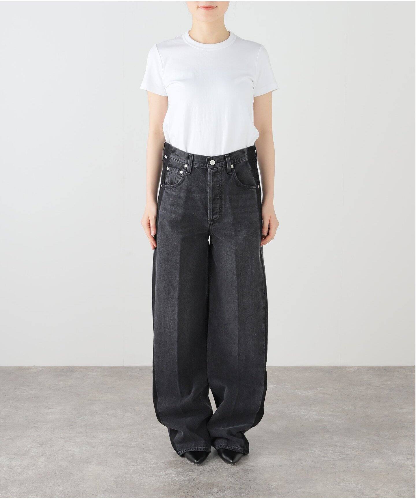 Citizens of humanity AYLA BAGGY デニム(ブラック)（デニム
