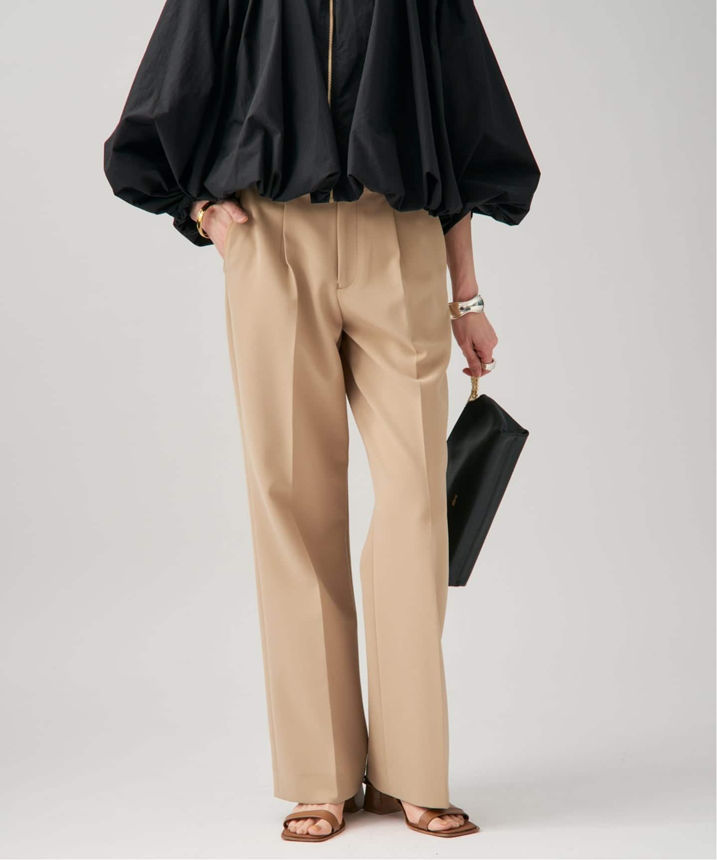 追加》ダブルクロス ストレッチパンツ（スラックス）｜VERMEIL par