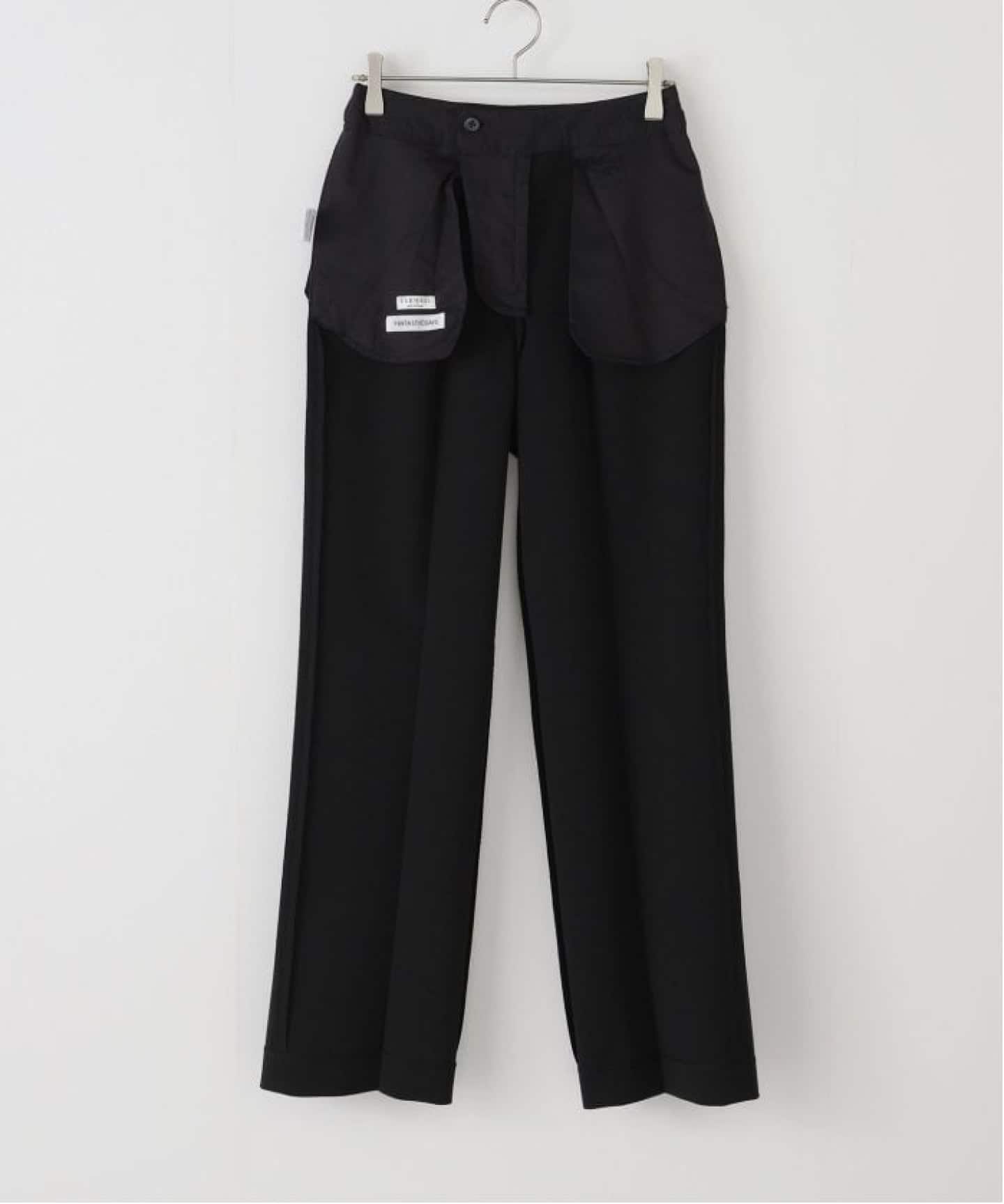 VERMEIL par iena ダブルクロスジョブパンツ 38 黒　美品 追加》ダブルクロス ストレッチパンツ（スラックス）｜VERMEIL