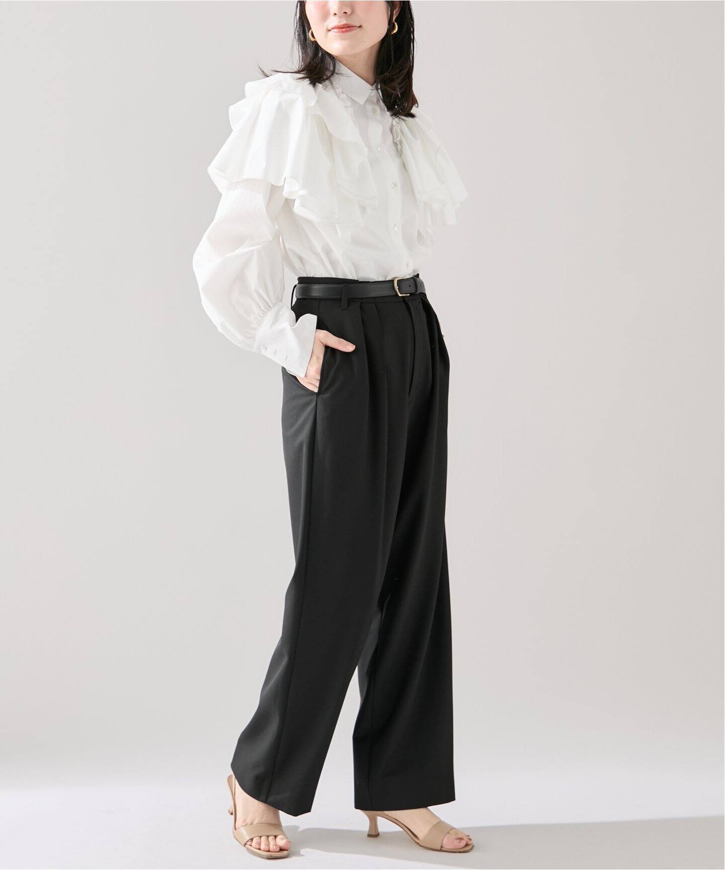 【22SS】VERMEIL par iena✨オックスタックフレアパンツ・PE 22SS】VERMEIL par iena✨オックスタックフレアパンツ・PE