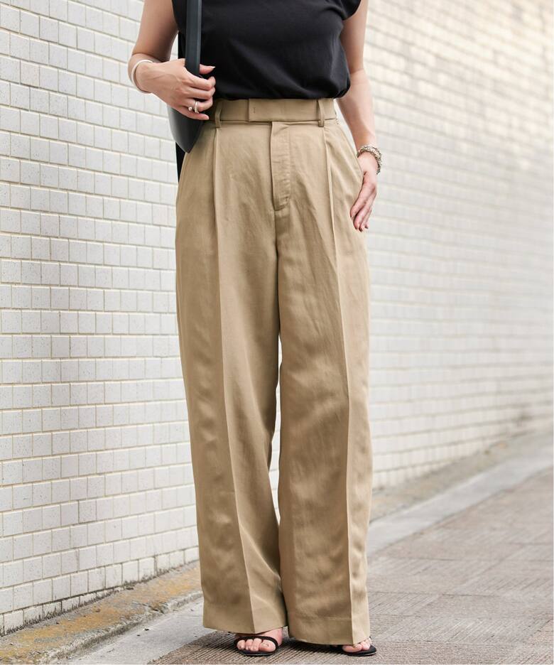レーヨンリネンタンブラータックパンツ（スラックス）｜VERMEIL par 