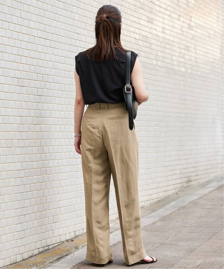 レーヨンリネンタンブラータックパンツ（スラックス）｜VERMEIL par  