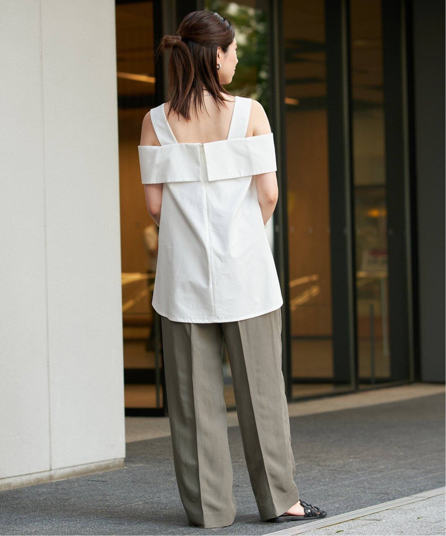 レーヨンリネンタンブラータックパンツ（スラックス）｜VERMEIL