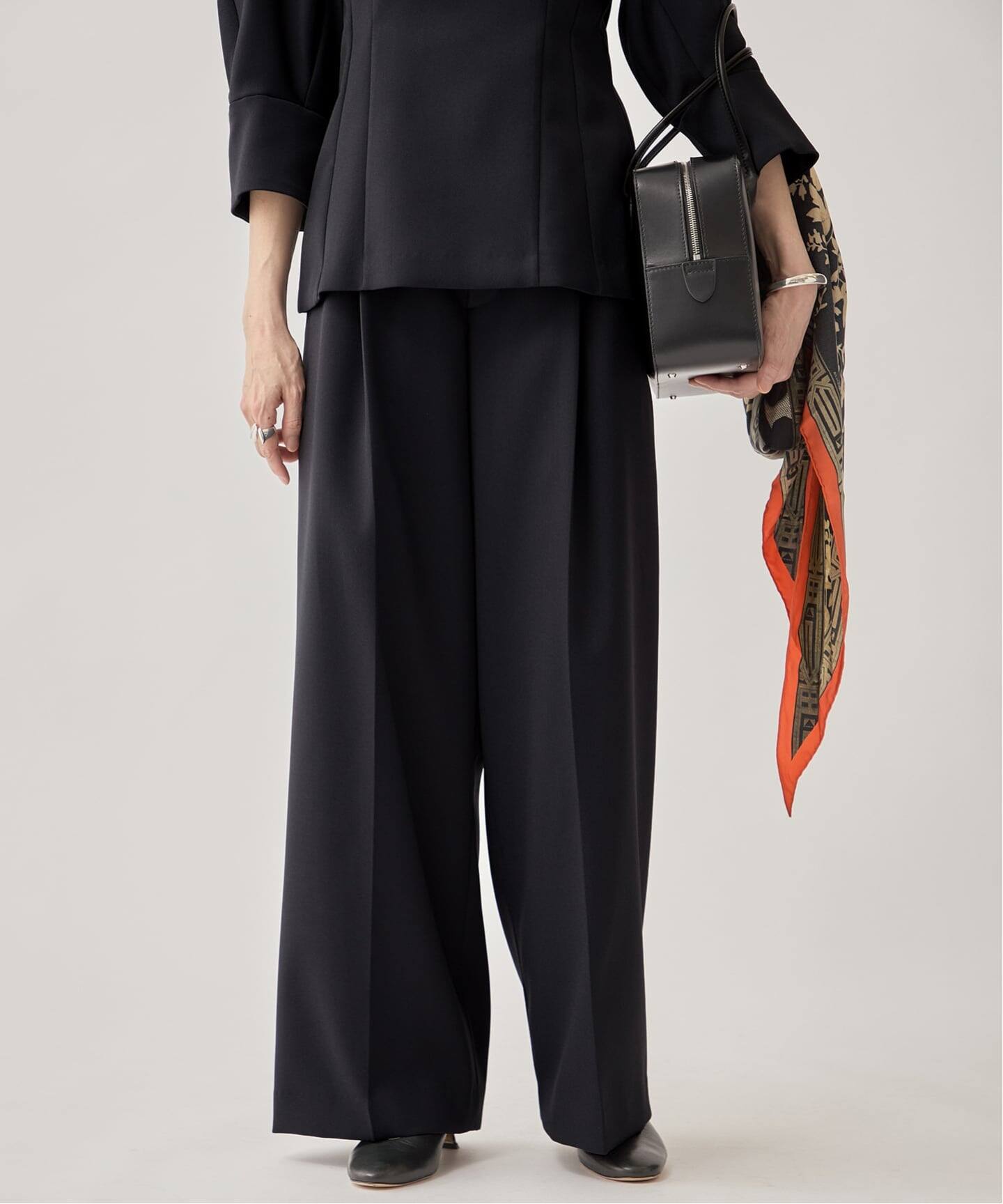 VERMEIL par iena ウールチェックタックパンツ　L VERMEIL par iena ウールチェックタックパンツ L