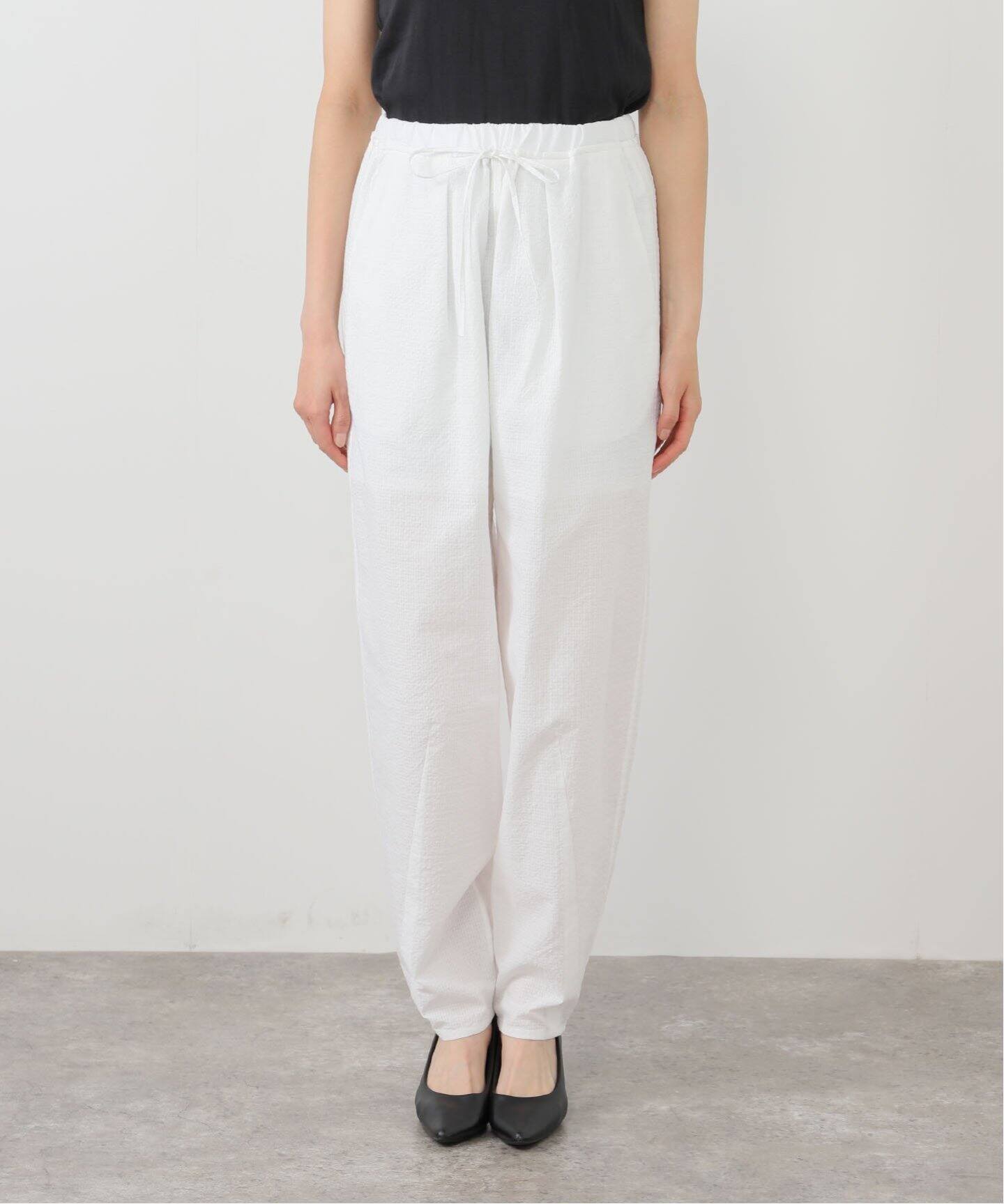 K*n様 【新品】 エキパージュ ベルトレス パンツ リネン ウール ホワイト アキハドローパンツ（スラックス）｜VERMEIL par iena