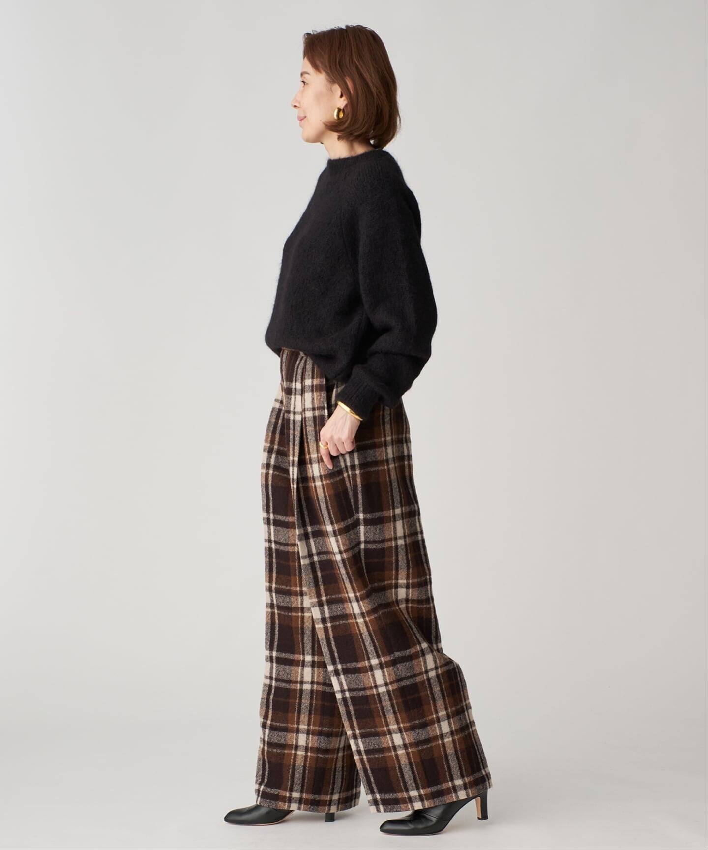 INSCRIRE アンスクリア Check Wide パンツ I25AWPT171A（スラックス