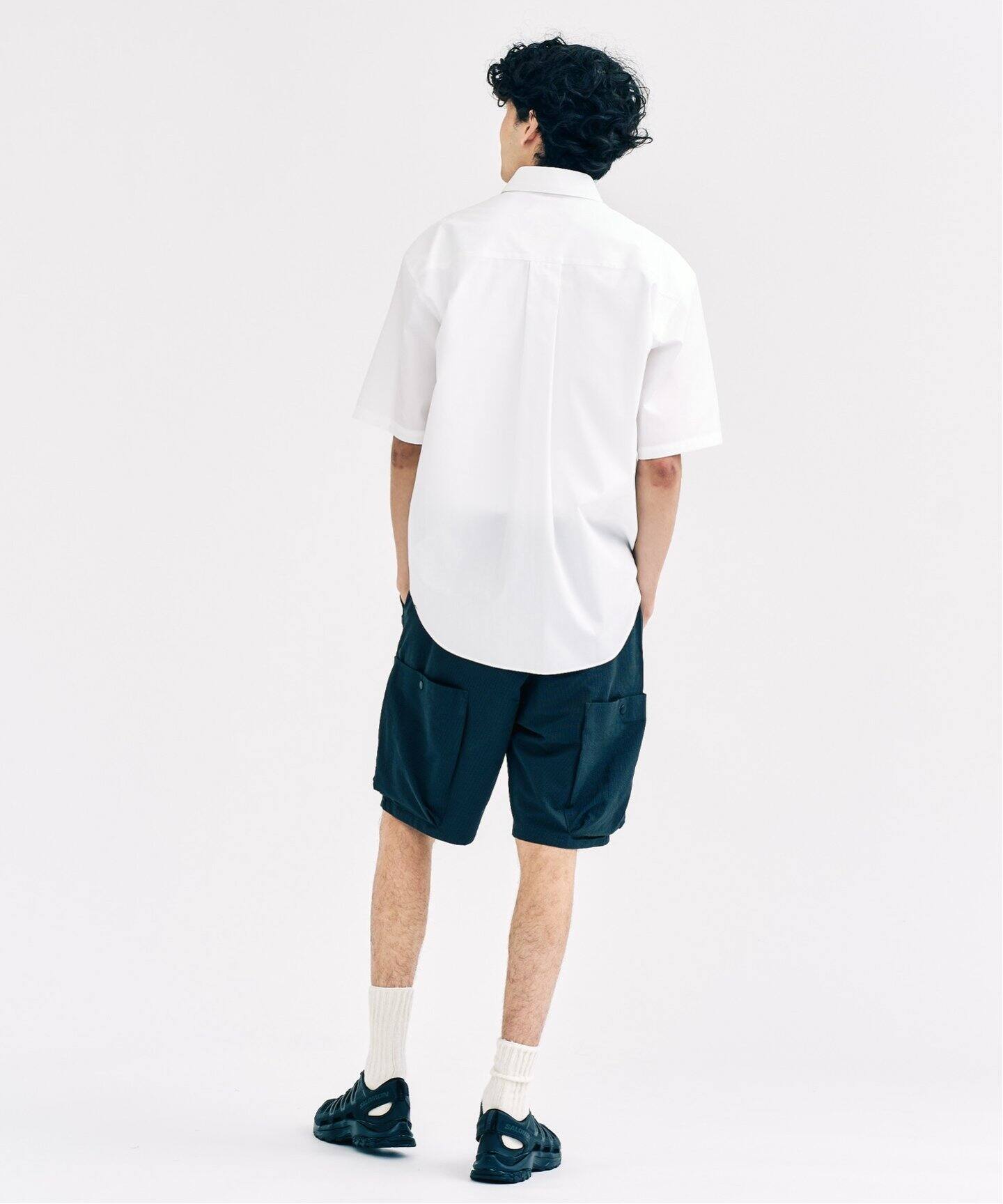 「417 EDIFICE 」サッカー カーゴショートパンツ・オープンカラーシャツ サッカー カーゴショートパンツ（カーゴパンツ）｜417 EDIFICE