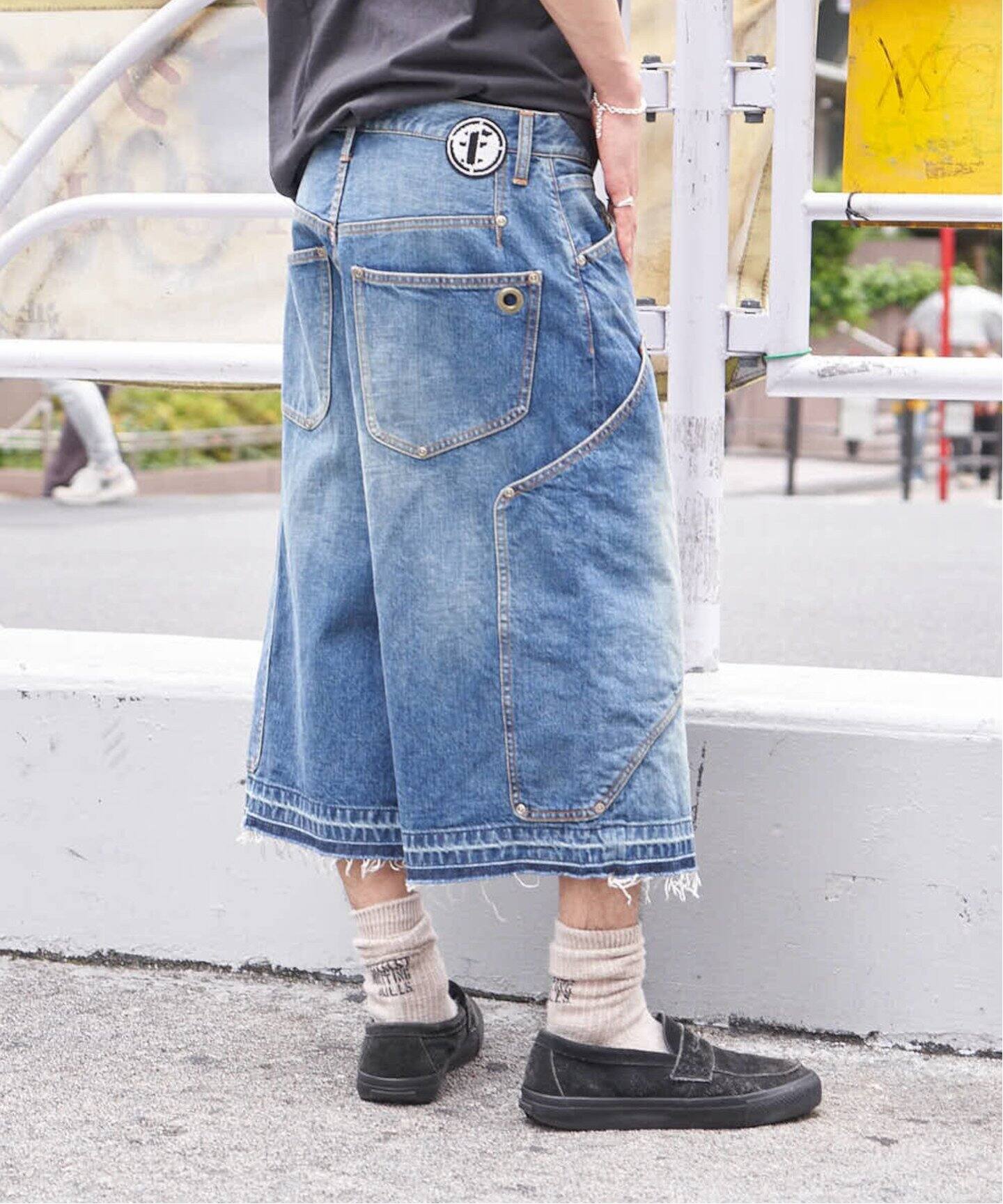 FAF / フェイク アズ フラワーズ NEWCOMMUNE AGED BAGGY DENIM SHORTS 