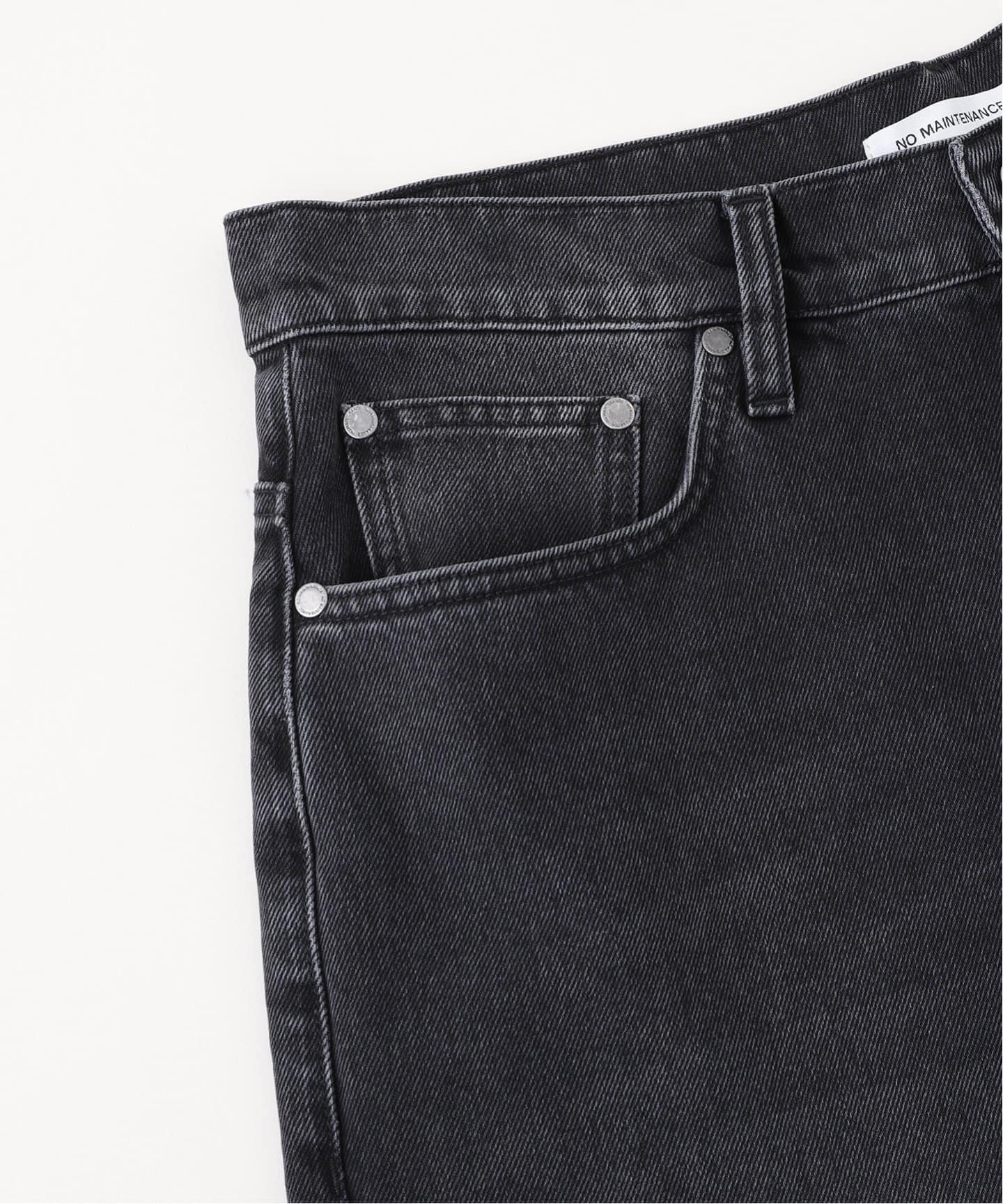 NO MAINTENANCE / ノーメンテナンス WASHED BLACK WIDE LEG DEN