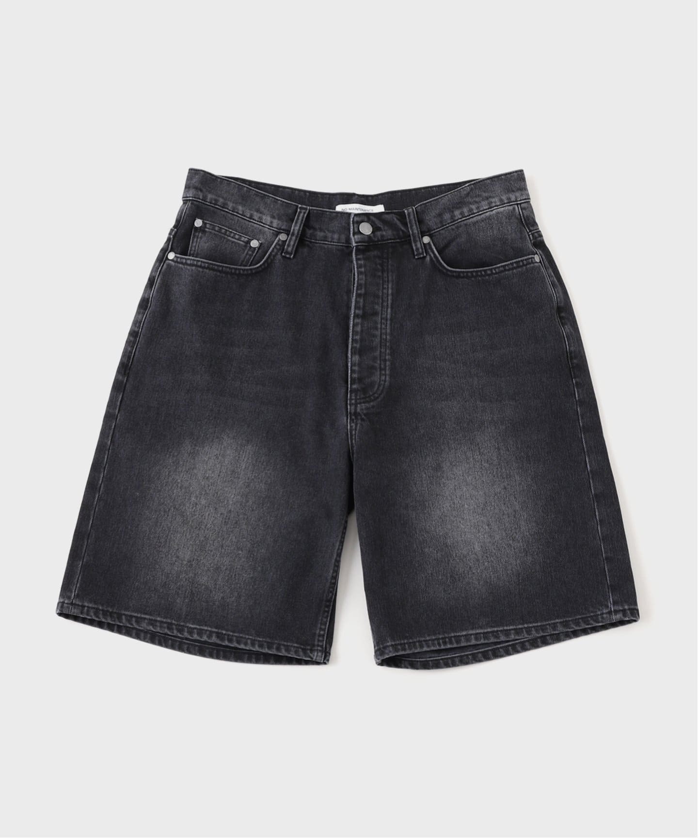 NO MAINTENANCE / ノーメンテナンス WASHED BLACK WIDE LEG DEN