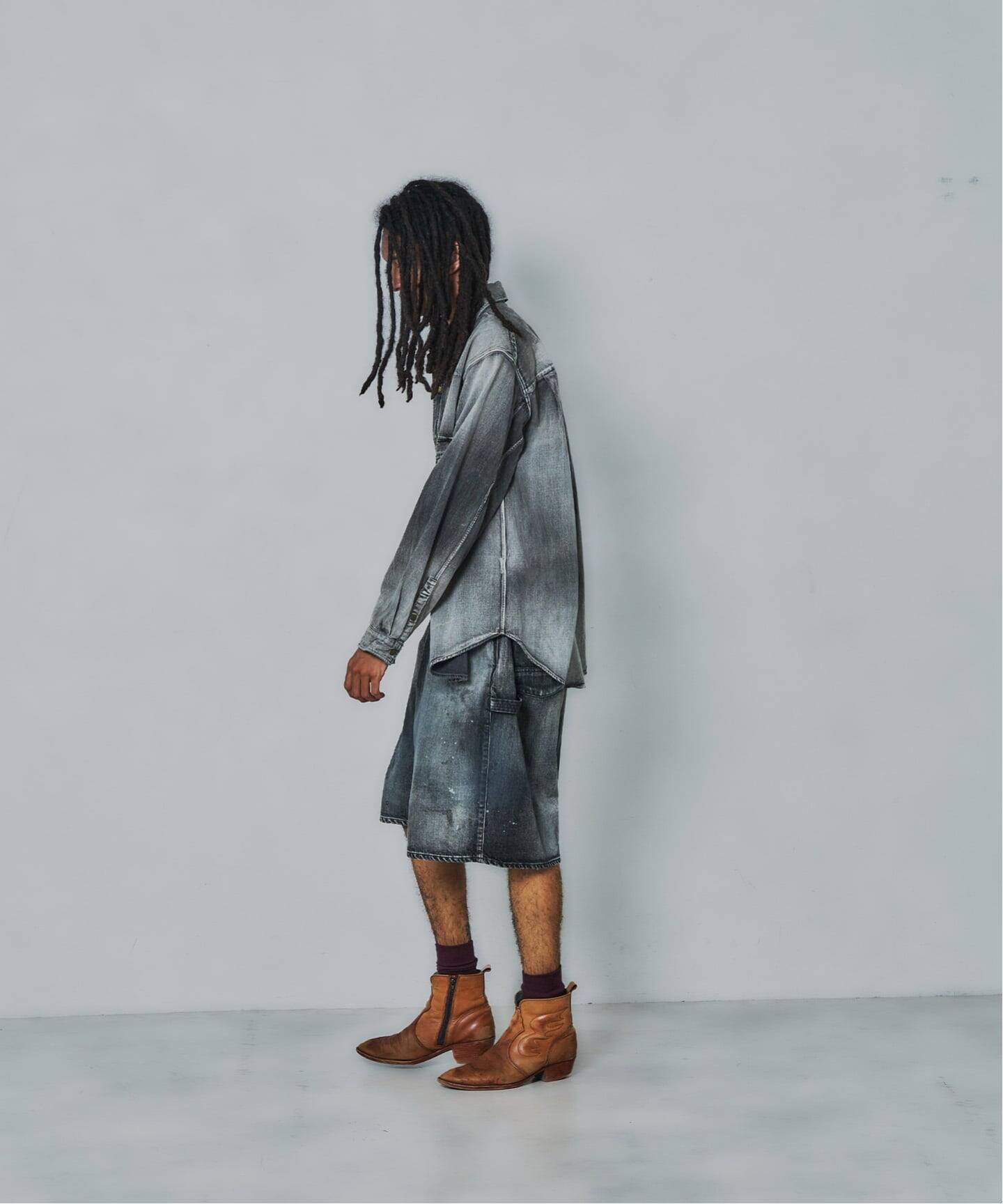 ANCELLM × WISM別注 BOXY DENIM PAINTER SHORT（ショート