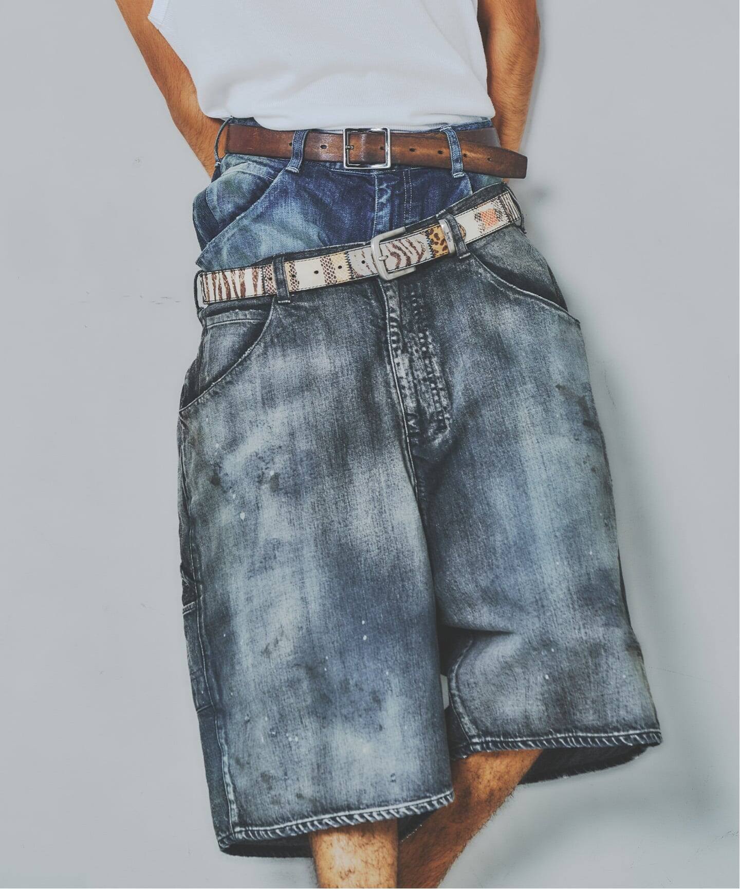 ANCELLM × WISM別注 BOXY DENIM PAINTER SHORT（ショート