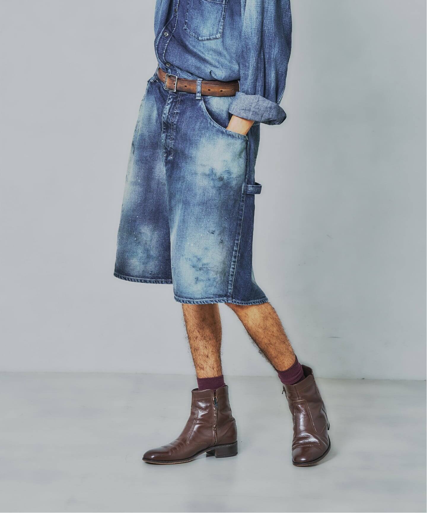 ANCELLM × WISM別注 BOXY DENIM PAINTER SHORT（ショート