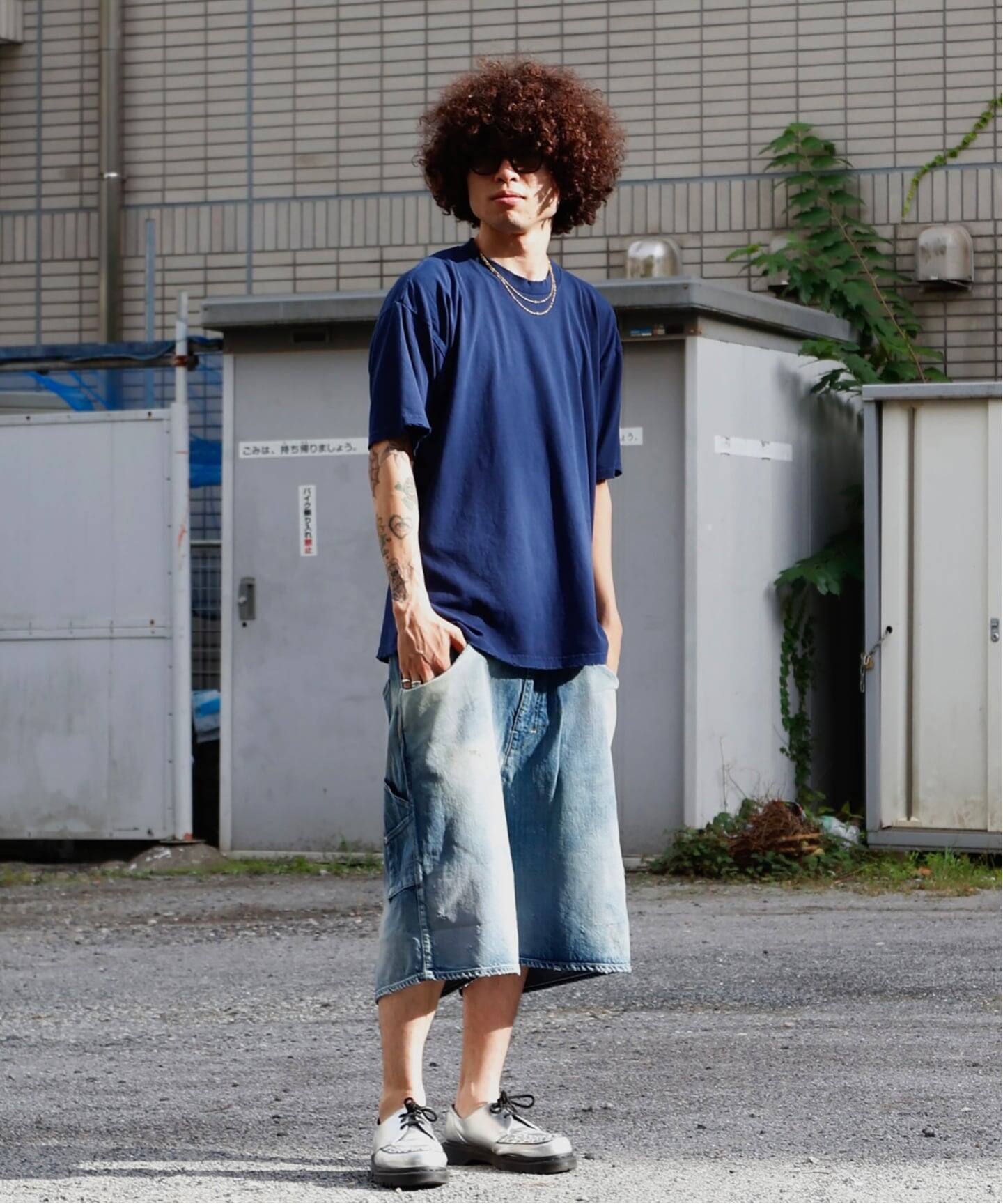 ANCELLM × WISM別注 BOXY DENIM PAINTER SHORT（ショート