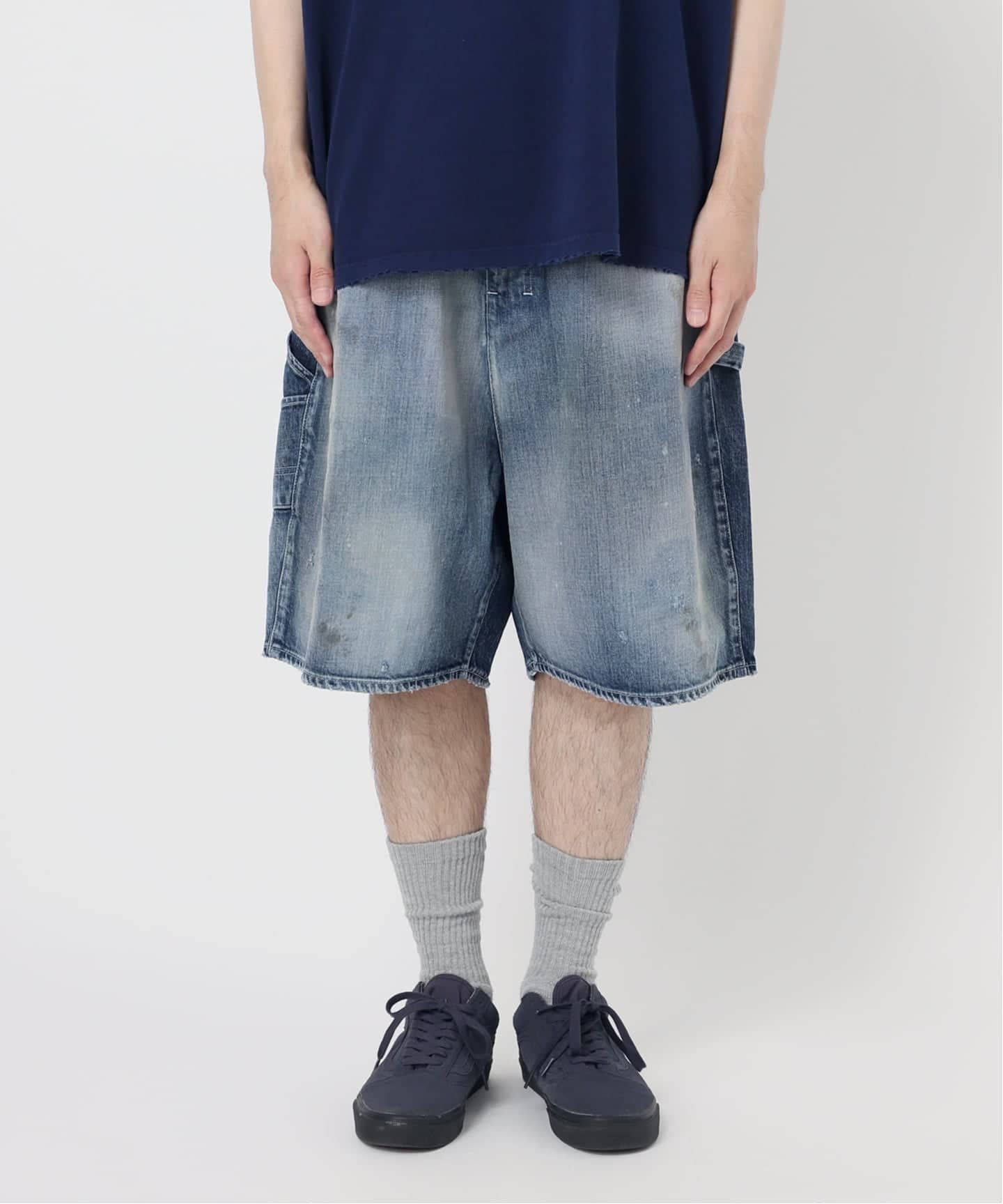 ANCELLM WISM 別注 デニムショーツ ANCELLM × WISM別注 BOXY DENIM PAINTER SHORT（ショート