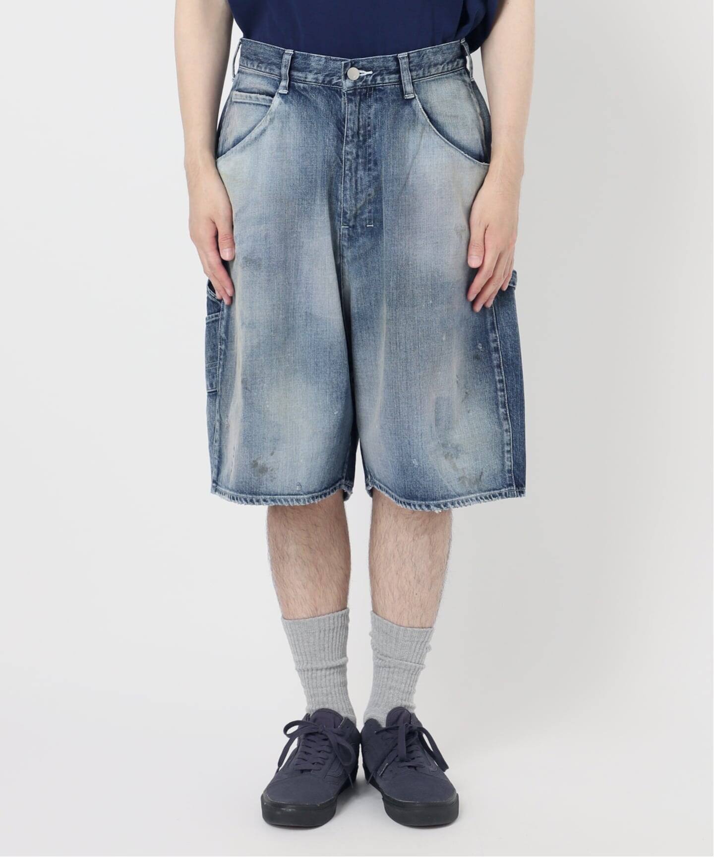 パンツ ANCELLM BOXY DENIM PAINTER SHORTS EX ANCELLM Creates the BOXY DENIM PAINTER SHORTS EX Exclusively