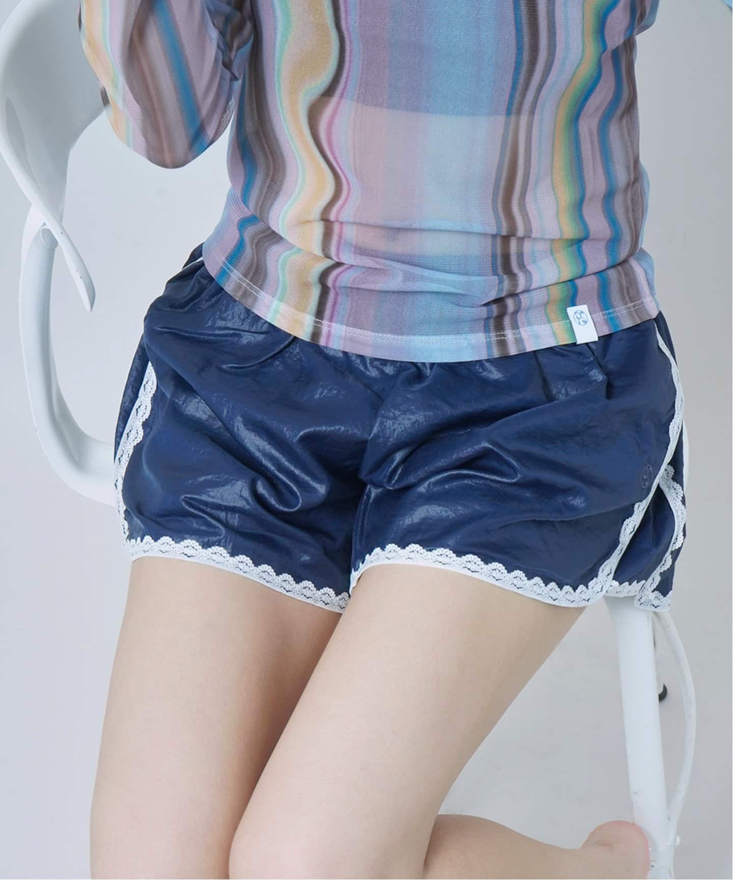 ショートパンツ PISCESS Lace Nylon Shorts 4BFK695 PISCESS Lace Nylon Shorts 4BFK695