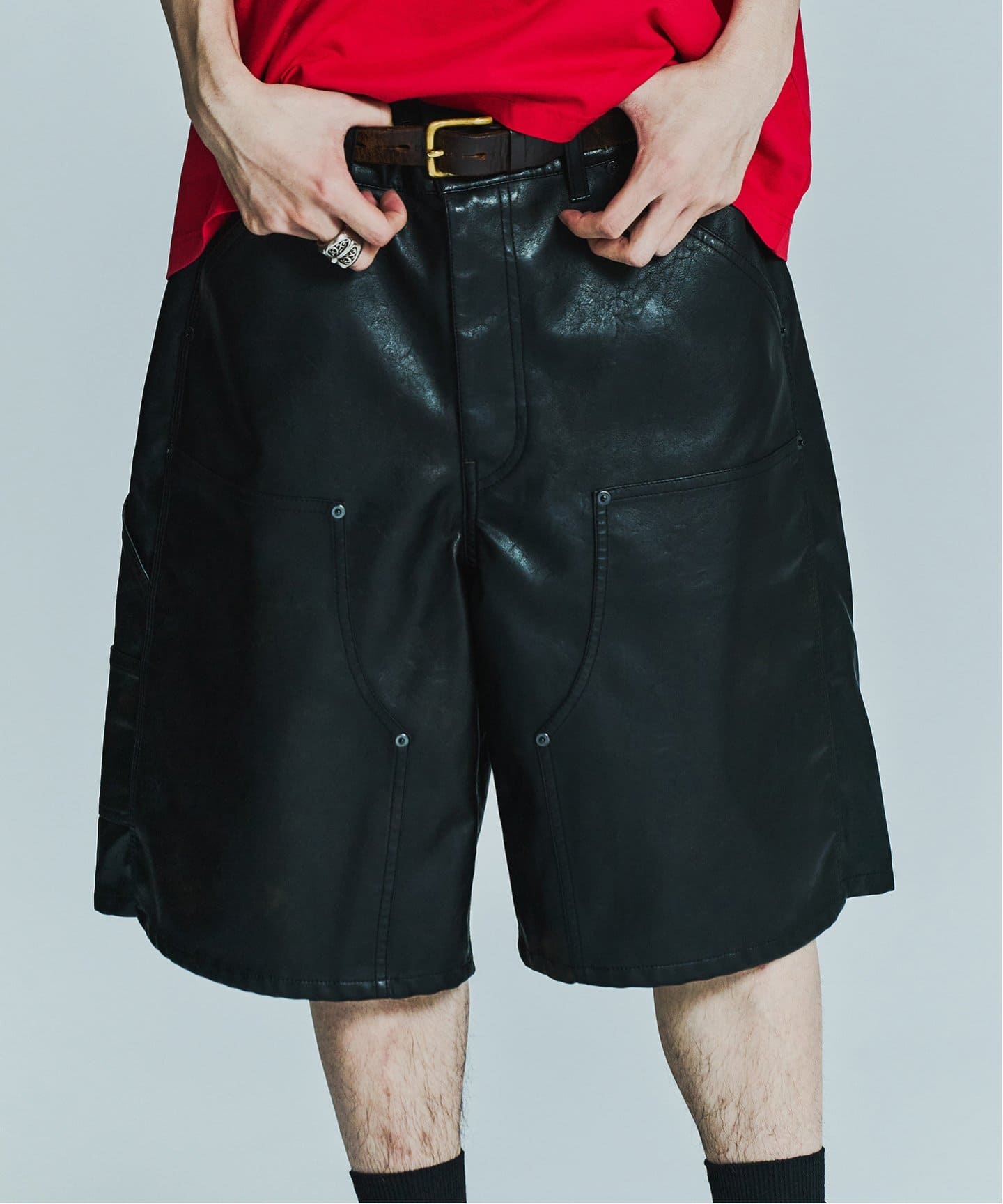 J FAKELEATHER WKNEE SPT（ショート・ハーフパンツ）｜JOINT