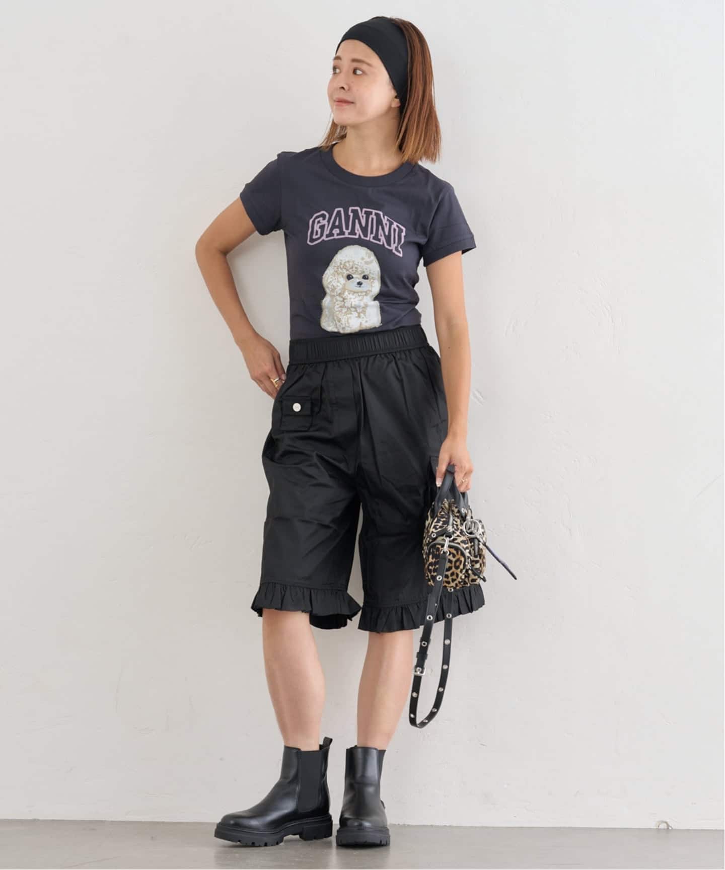 GANNI/ガニー Duchesse Nylon Midi Ruffle Shorts（ショート