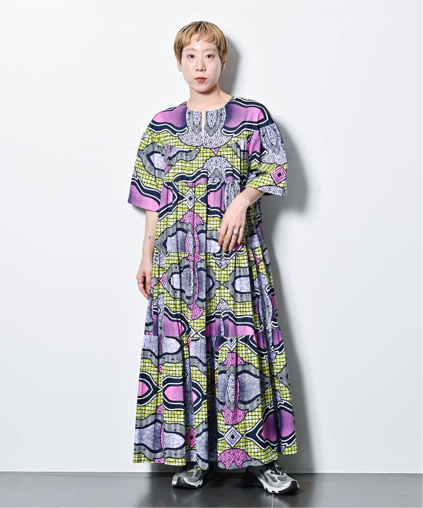 アフリカンプリント　ワンピース　ドレス　cityshop AFRICAN WAX PRINT DRESS：ワンピース（ワンピース）｜CITYSHOP