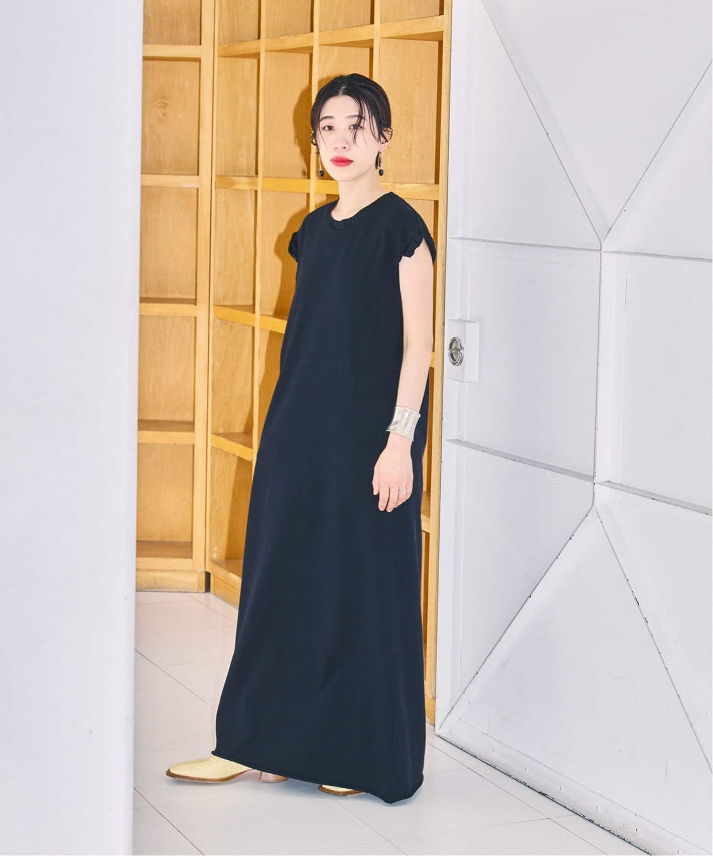 ワンピース ETERNE DRESS (CB021) 予約》SATIN PIPING CUT DRESS:ワンピース(ワンピース