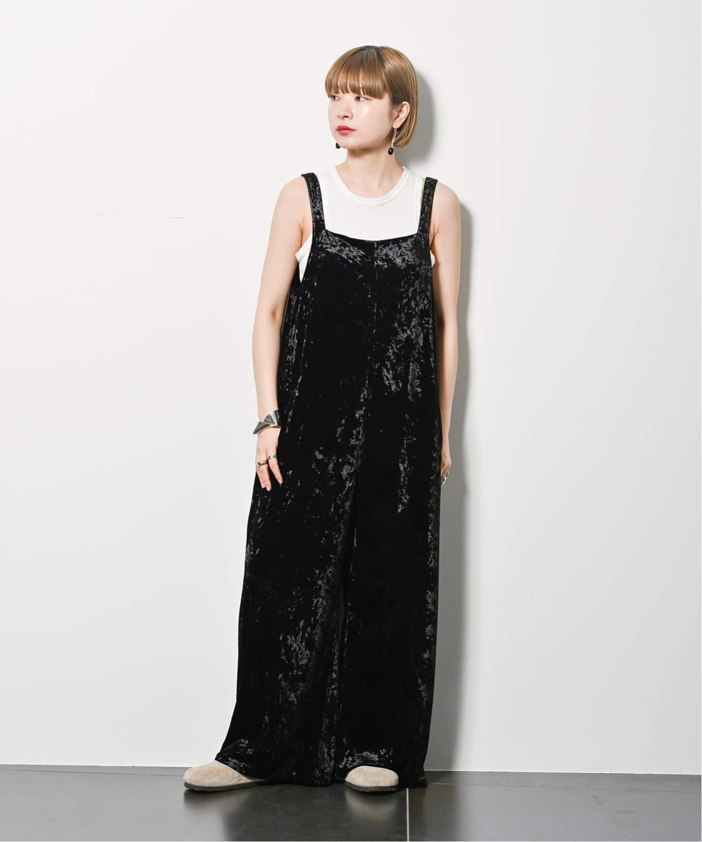 SQUARE NECK STRAIGHT ジャンプスーツ（つなぎ／オールインワン