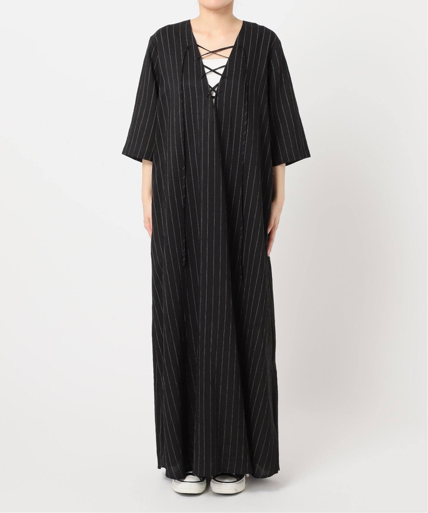 LACE UP LINEN DRESS：ワンピース（ワンピース）｜CITYSHOP