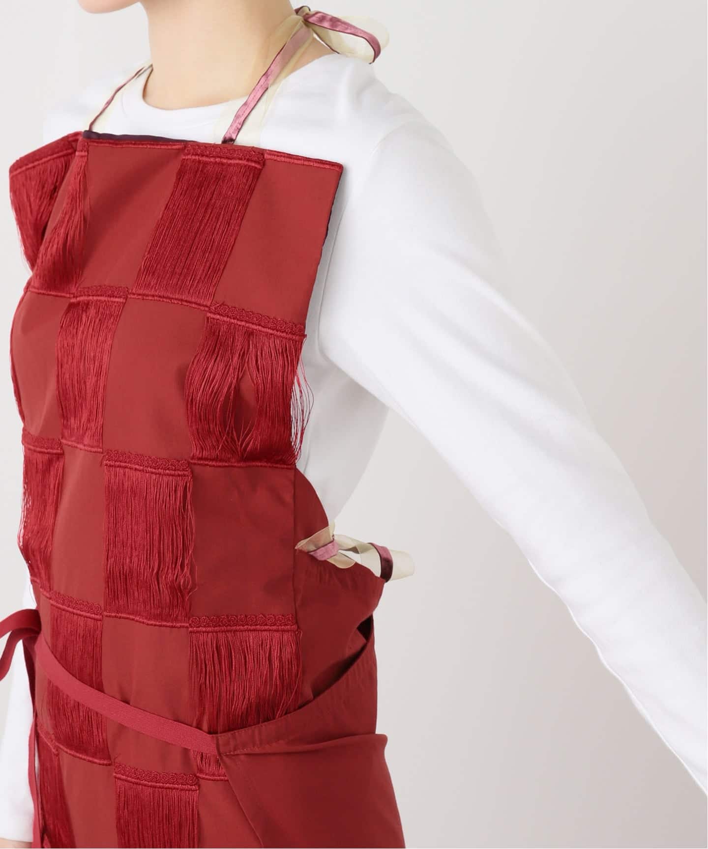 PONTI CHECKERD PATERN EMBROIDERY DRESS PO2R008：ワンピース