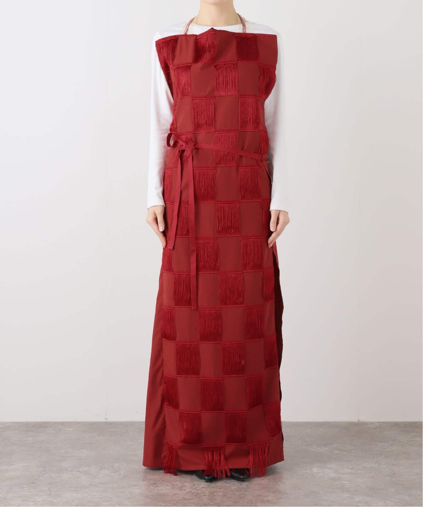 PONTI CHECKERD PATERN EMBROIDERY DRESS PO2R008：ワンピース