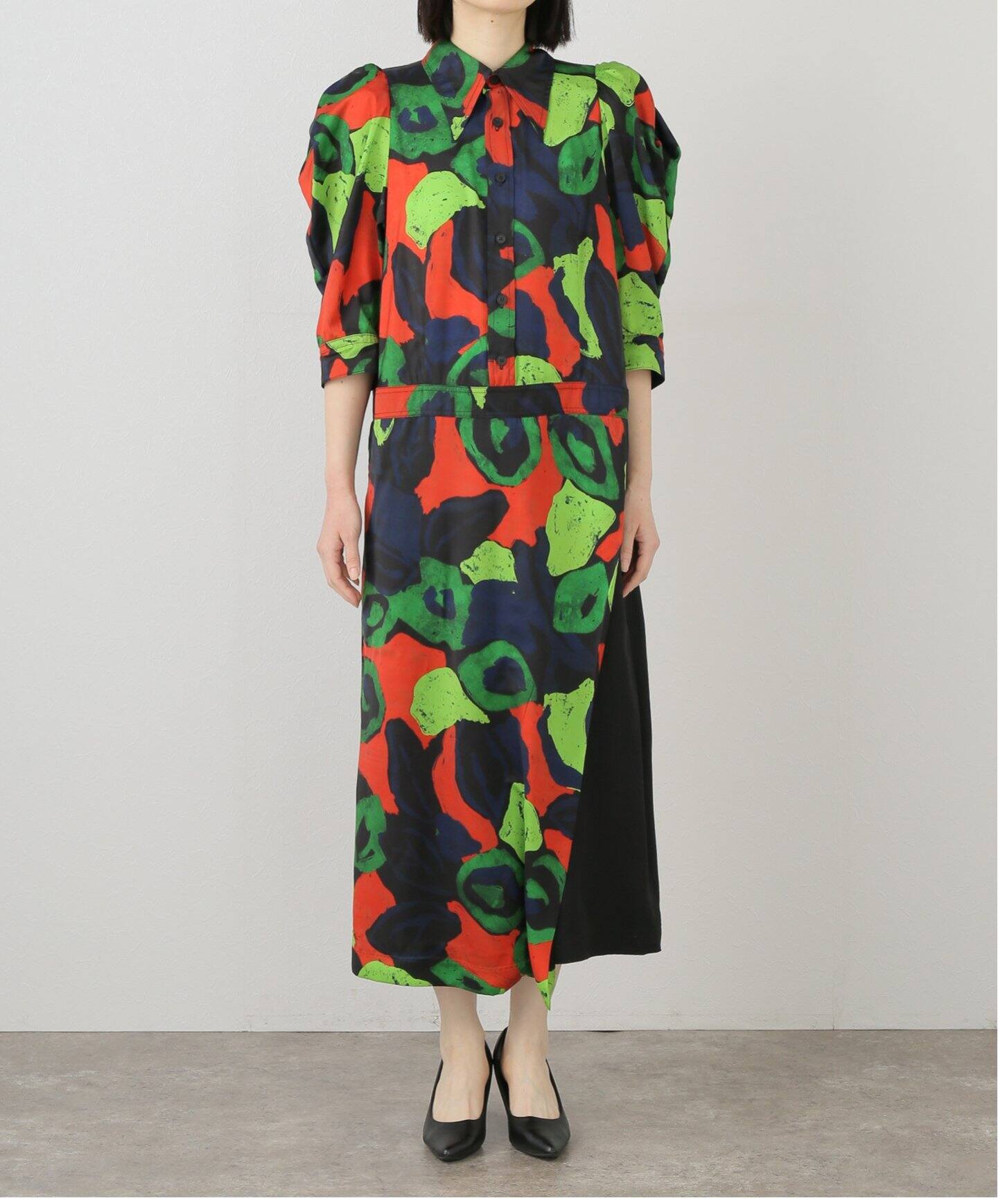 TOGA PULLA SATIN PRINT DRESS TP251-FH224：ワンピース（ワンピース 