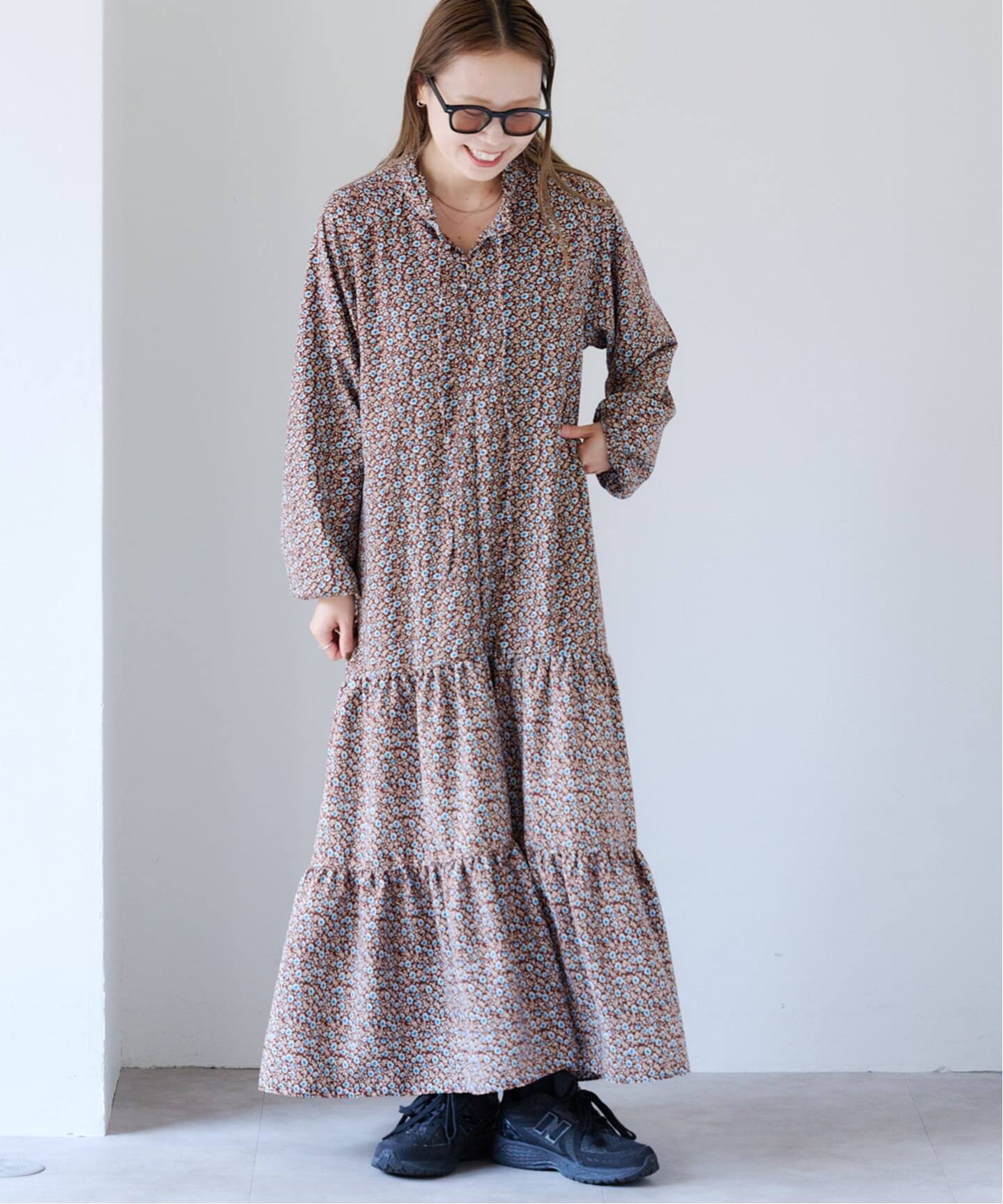 フラワープリント ティアードドレス フラワープリントティアードドレス（ワンピース）｜OUTDOOR