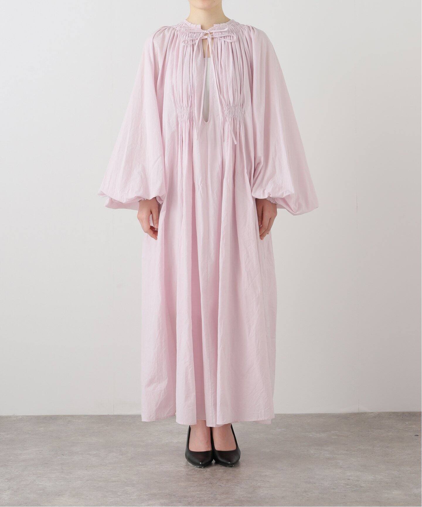 ETRE TOKYO ハンドタックシアーボリュームドレス 1225230086