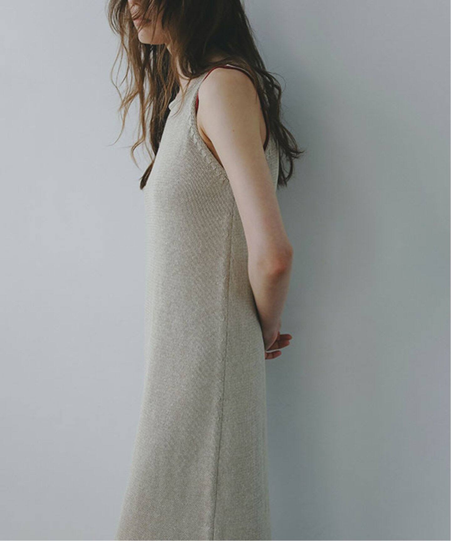 ダークネイビー スリーブレス ニットワンピース　her. etre tokyo ETRE TOKYO - レーシーニットワンピース | ADDICT WEB SHOP
