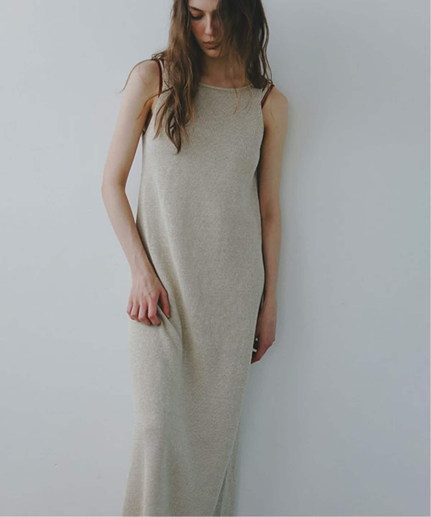 ダークネイビー スリーブレス ニットワンピース　her. etre tokyo ETRE TOKYO - レーシーニットワンピース | ADDICT WEB SHOP