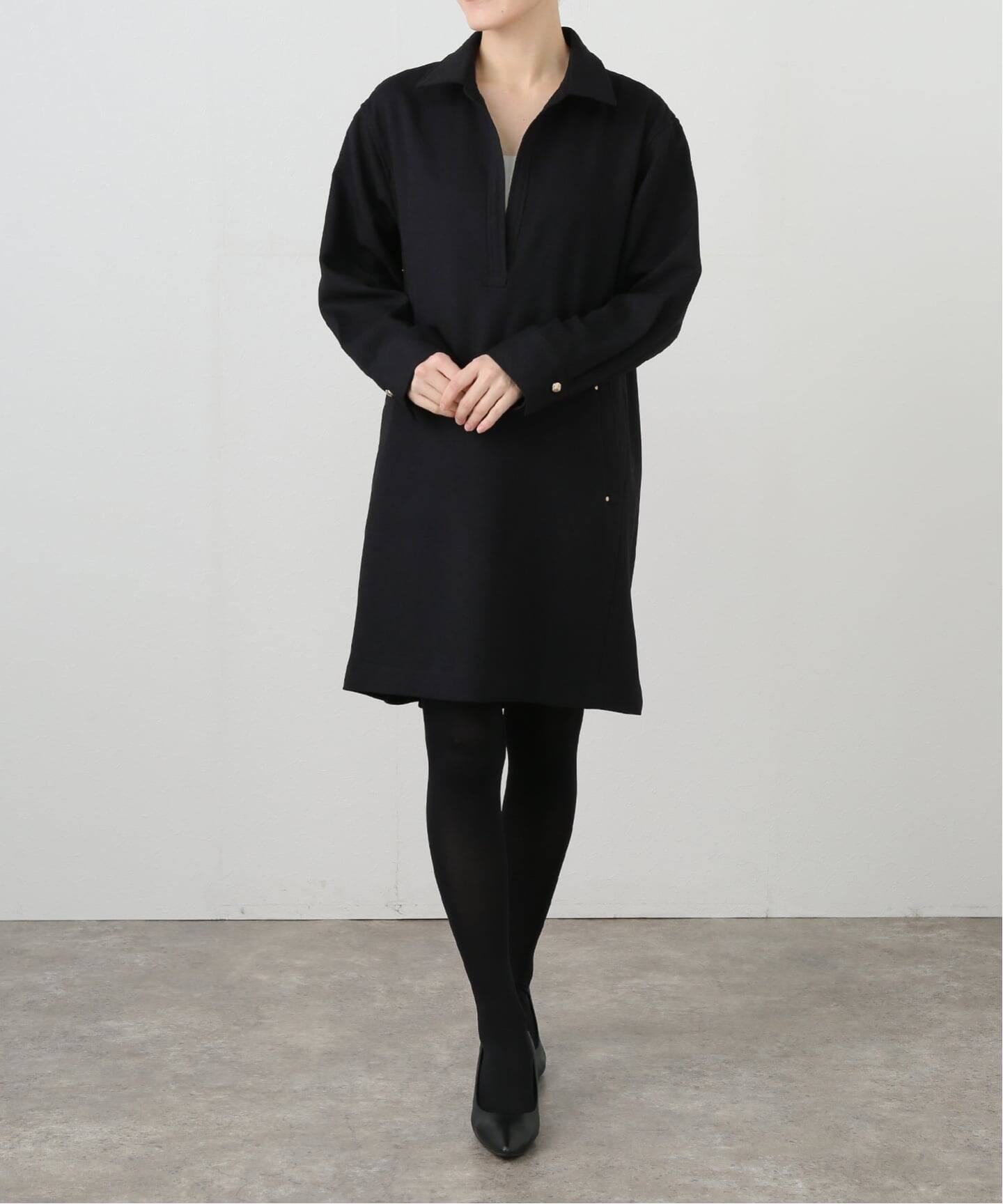 洗える】スキッパーチュニックワンピース（ワンピース）｜La Totalite