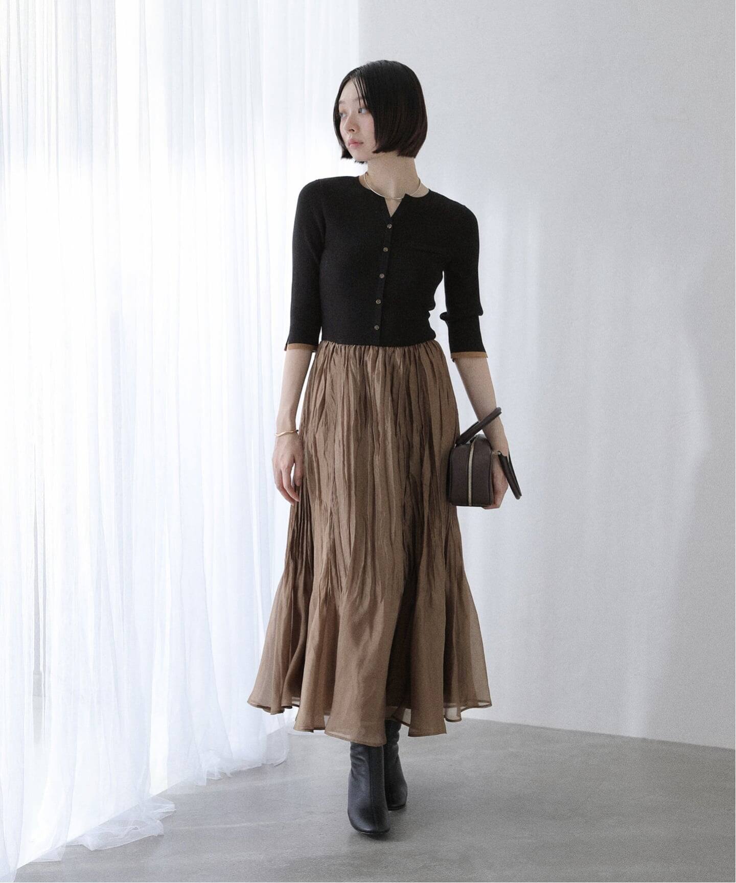 ラ トータリテ（La TOTALITE）/【洗える】プリーツドッキングワンピース 洗える】プリーツドッキングワンピース（ワンピース）｜La Totalite