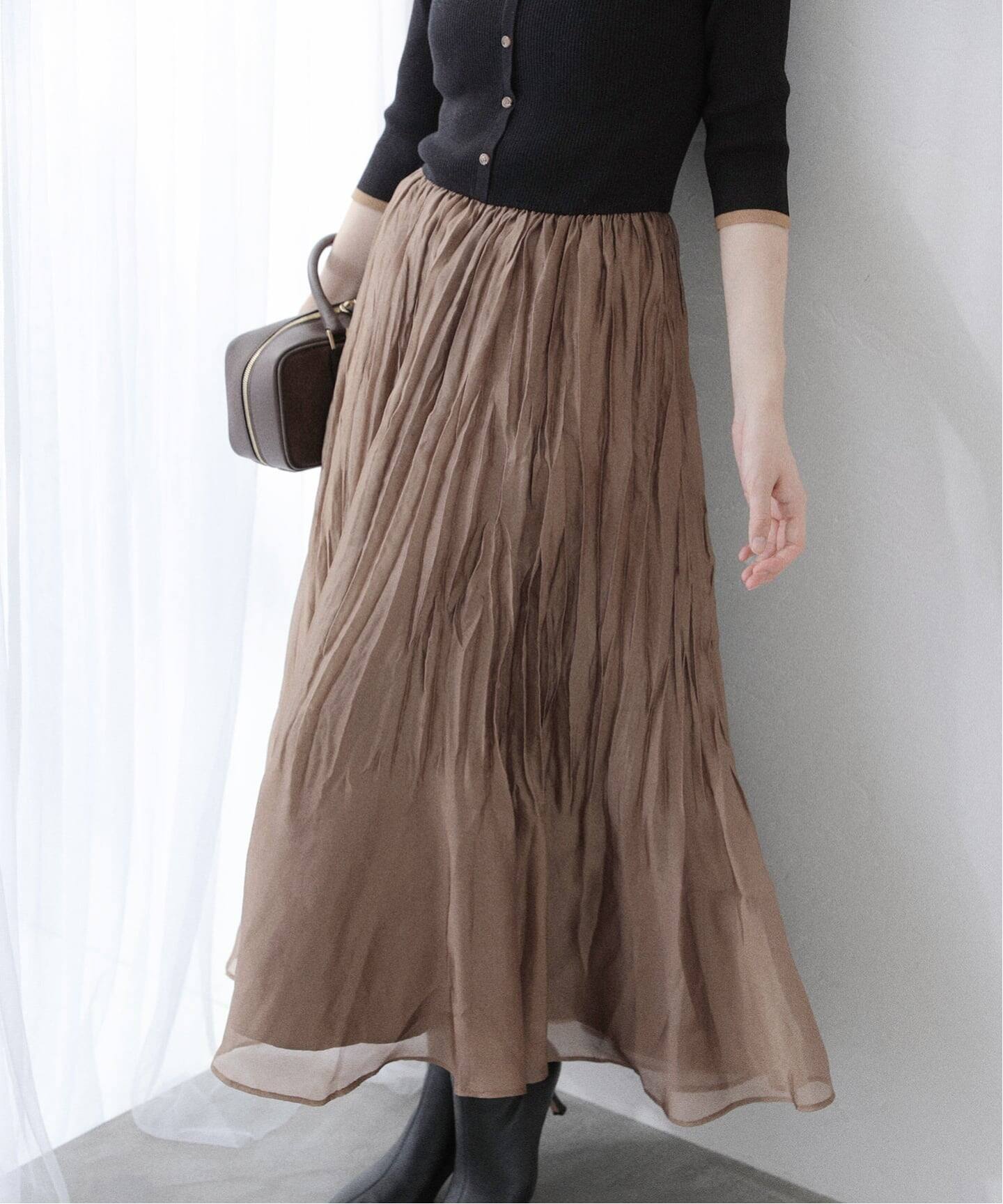 洗える】プリーツドッキングワンピース（ワンピース）｜La Totalite