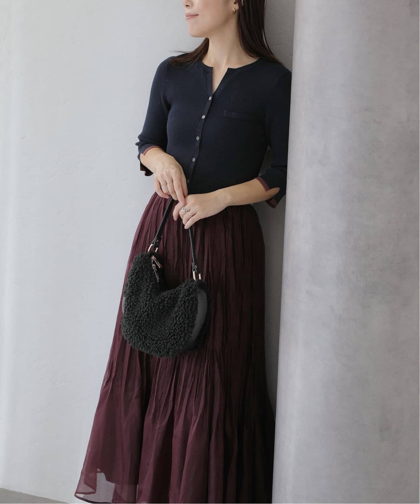 洗える】プリーツドッキングワンピース（ワンピース）｜La Totalite