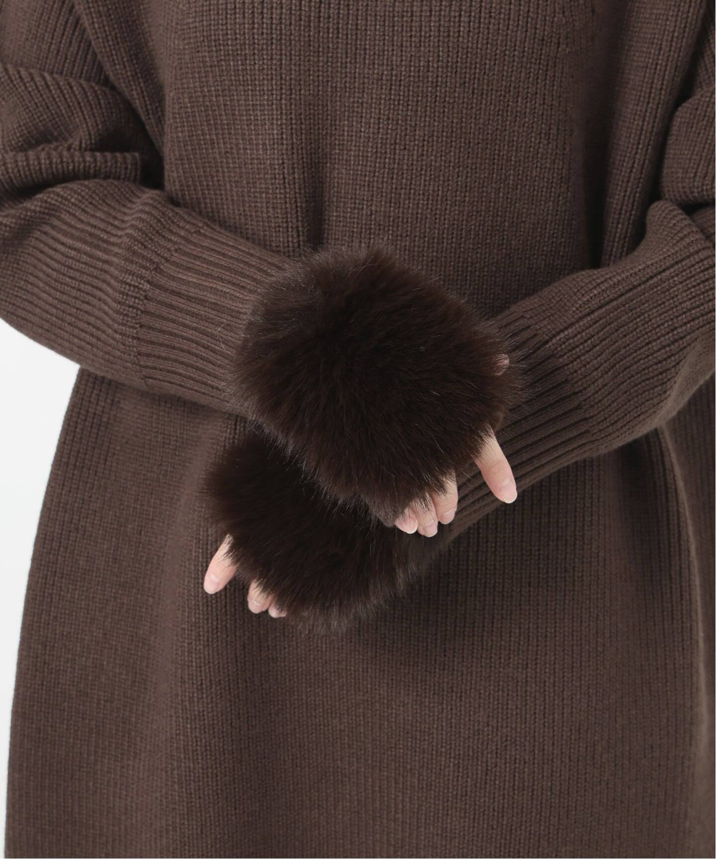 洗える】ファーグローブニットチュニック（チュニック）｜La Totalite