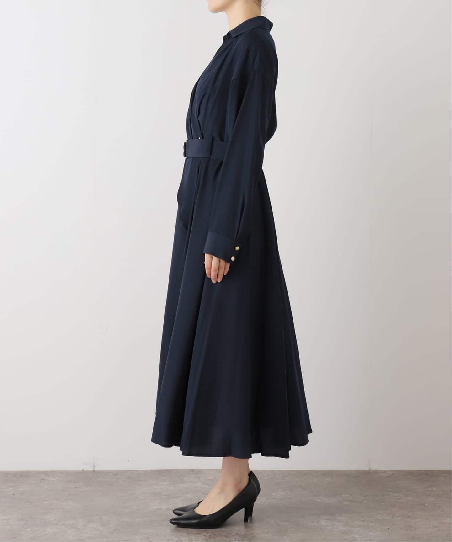 洗える】カシュクールシャツワンピース（ワンピース）｜La Totalite