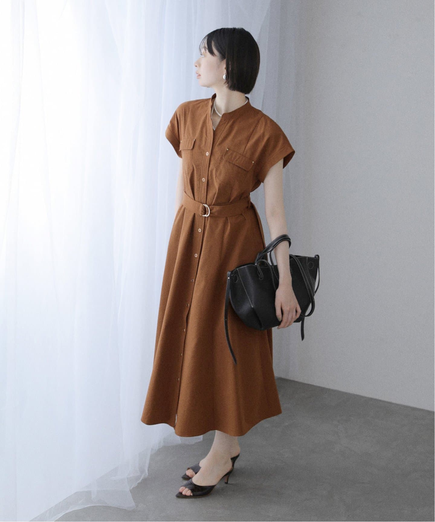 La Totalite リネン混シャツワンピース TICCA リネンシャツワンピースがとにかく便利！｜La Totalite