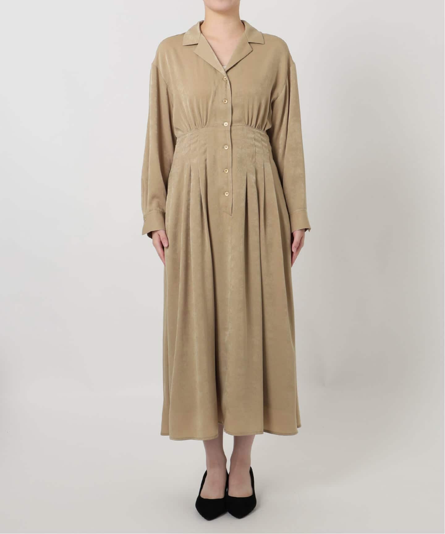 ラ トータリテ（La TOTALITE）/【洗える】ピーチサテンシャツワンピース 洗える】ピーチサテンシャツワンピース（ワンピース）｜La Totalite