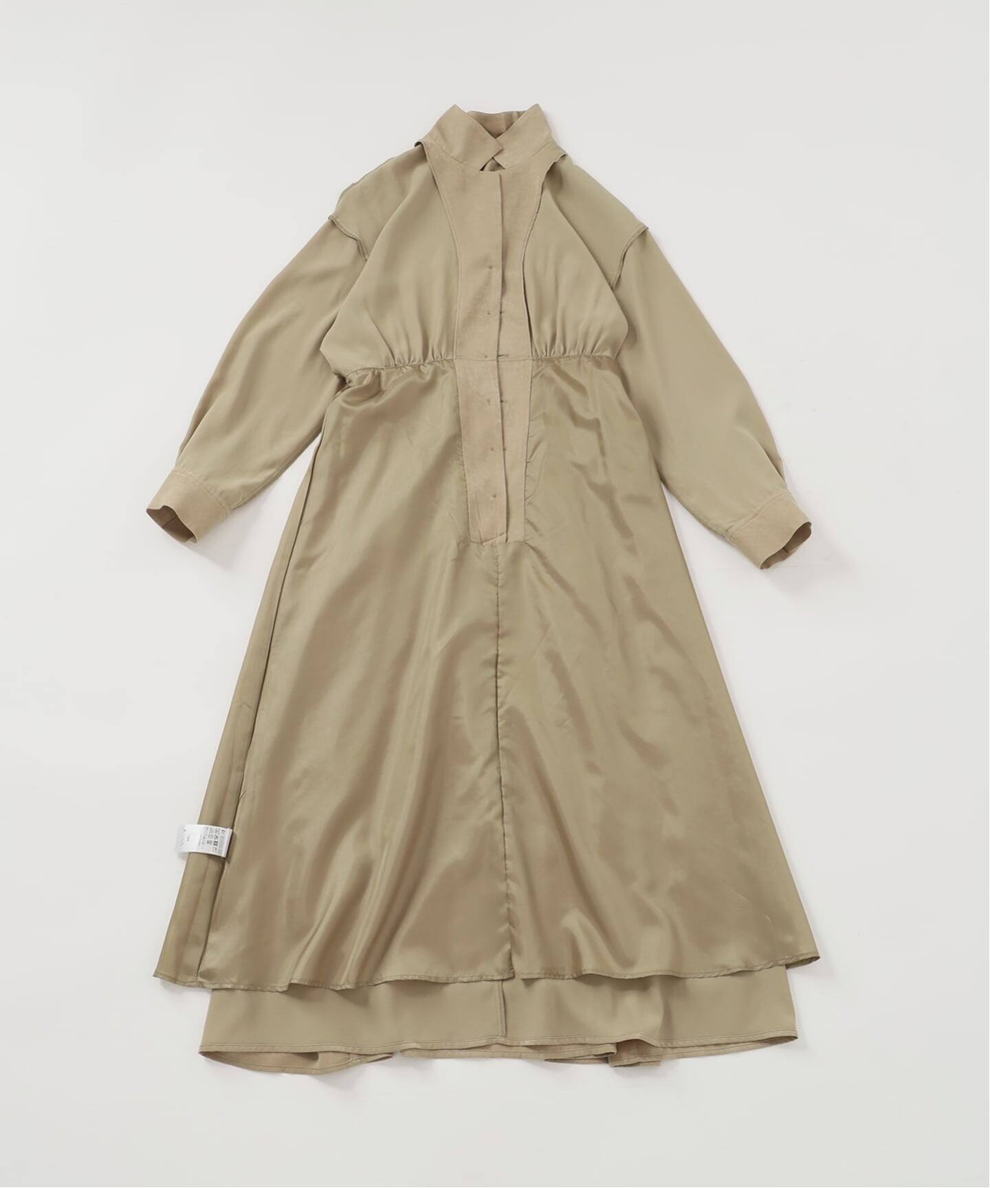 洗える】ピーチサテンシャツワンピース（ワンピース）｜La Totalite