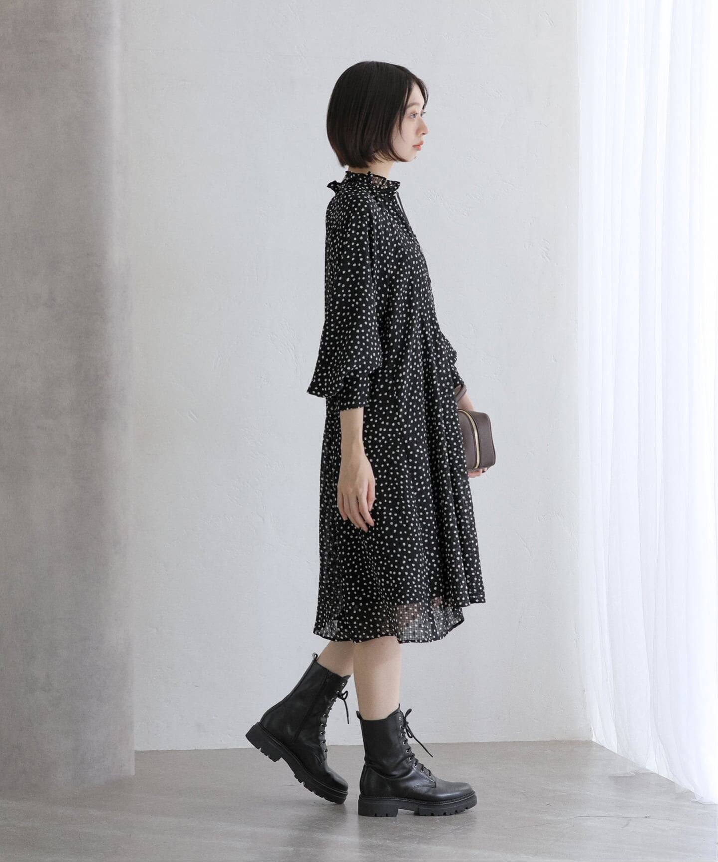 洗える】ドットミニワンピース（ワンピース）｜La Totalite（ラ