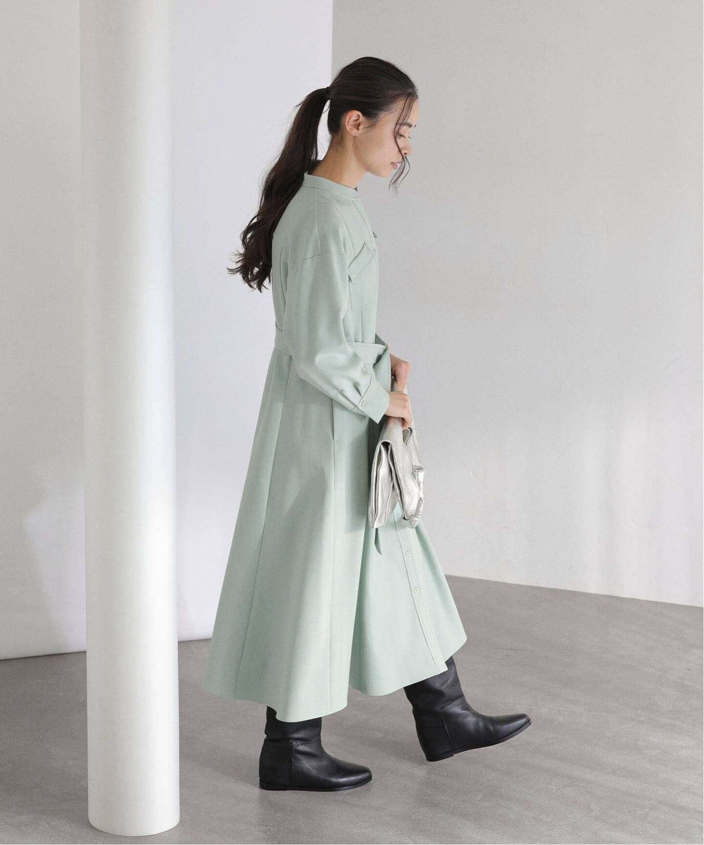 洗える】ツイルポケットシャツワンピース（ワンピース）｜La Totalite