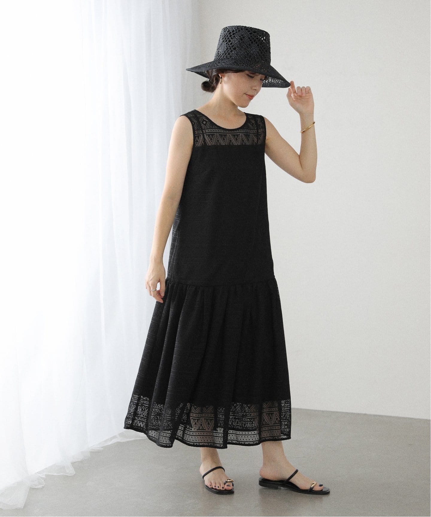 洗える】レースティアードワンピース（ワンピース）｜La Totalite（ラ