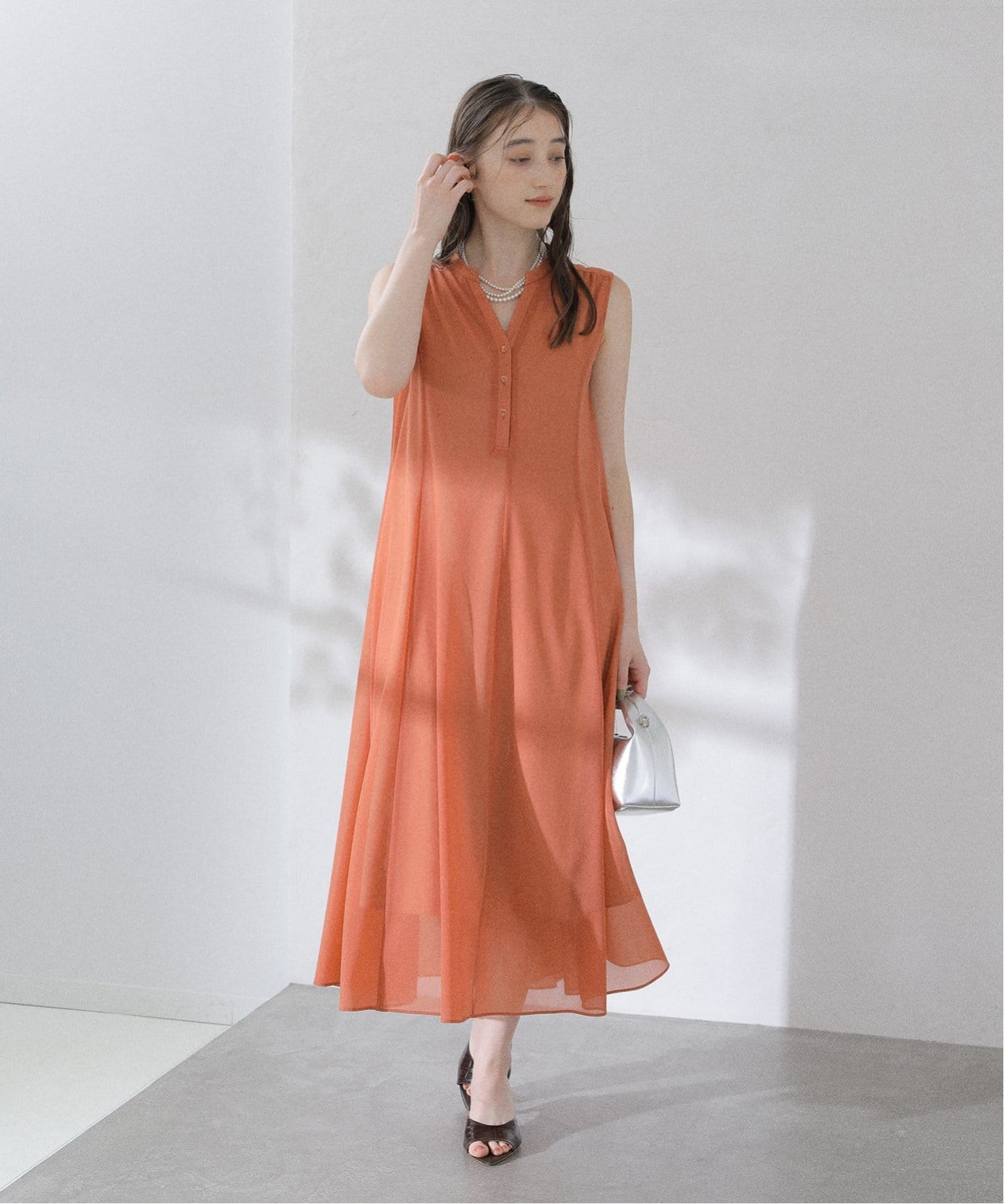 La TOTALITE 配色デシンワンピース 洗える】シアースキッパーワンピース（ワンピース）｜La